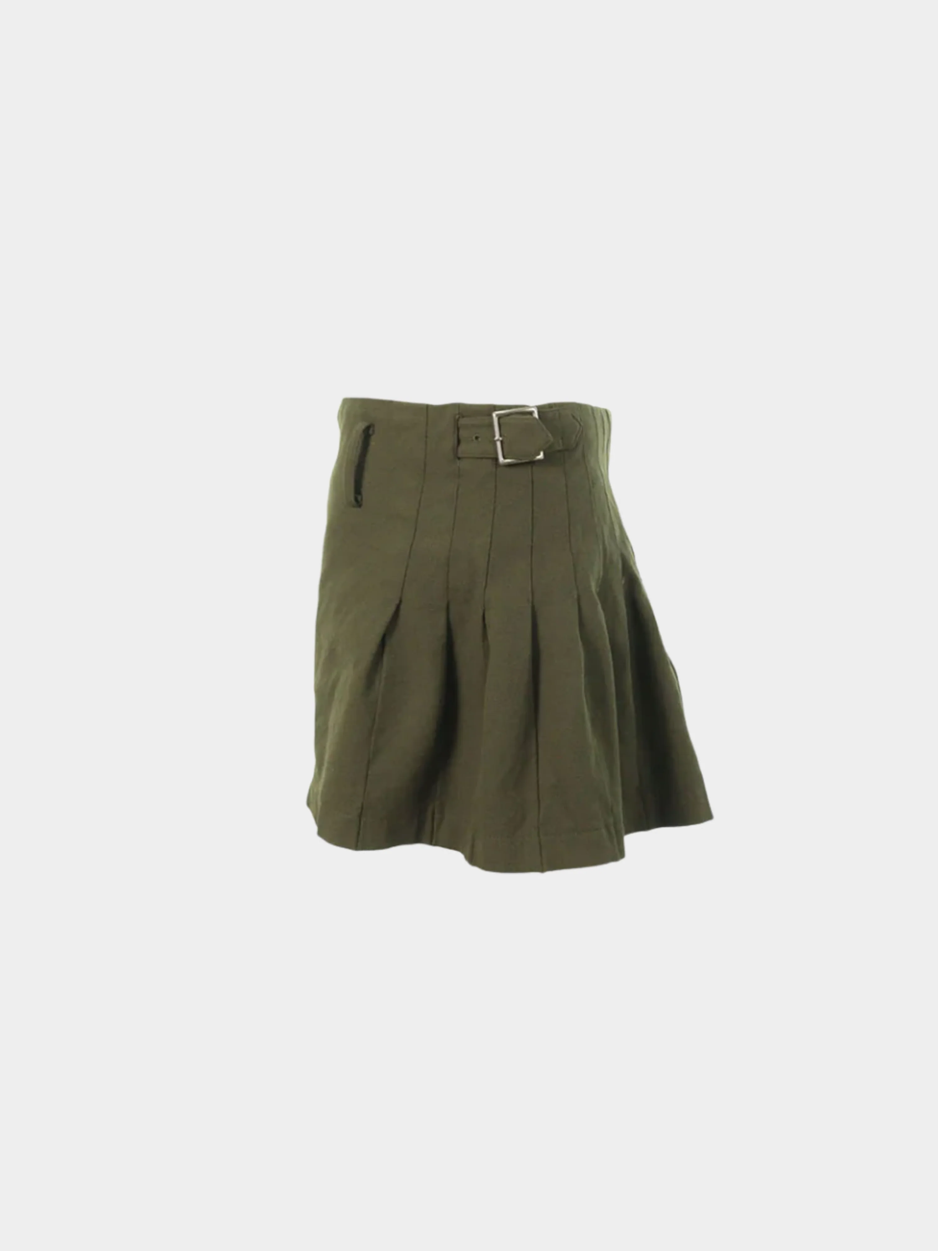 Comme des Garçons SS 2010 Olive Green Mini Pleated Skirt - Image 3