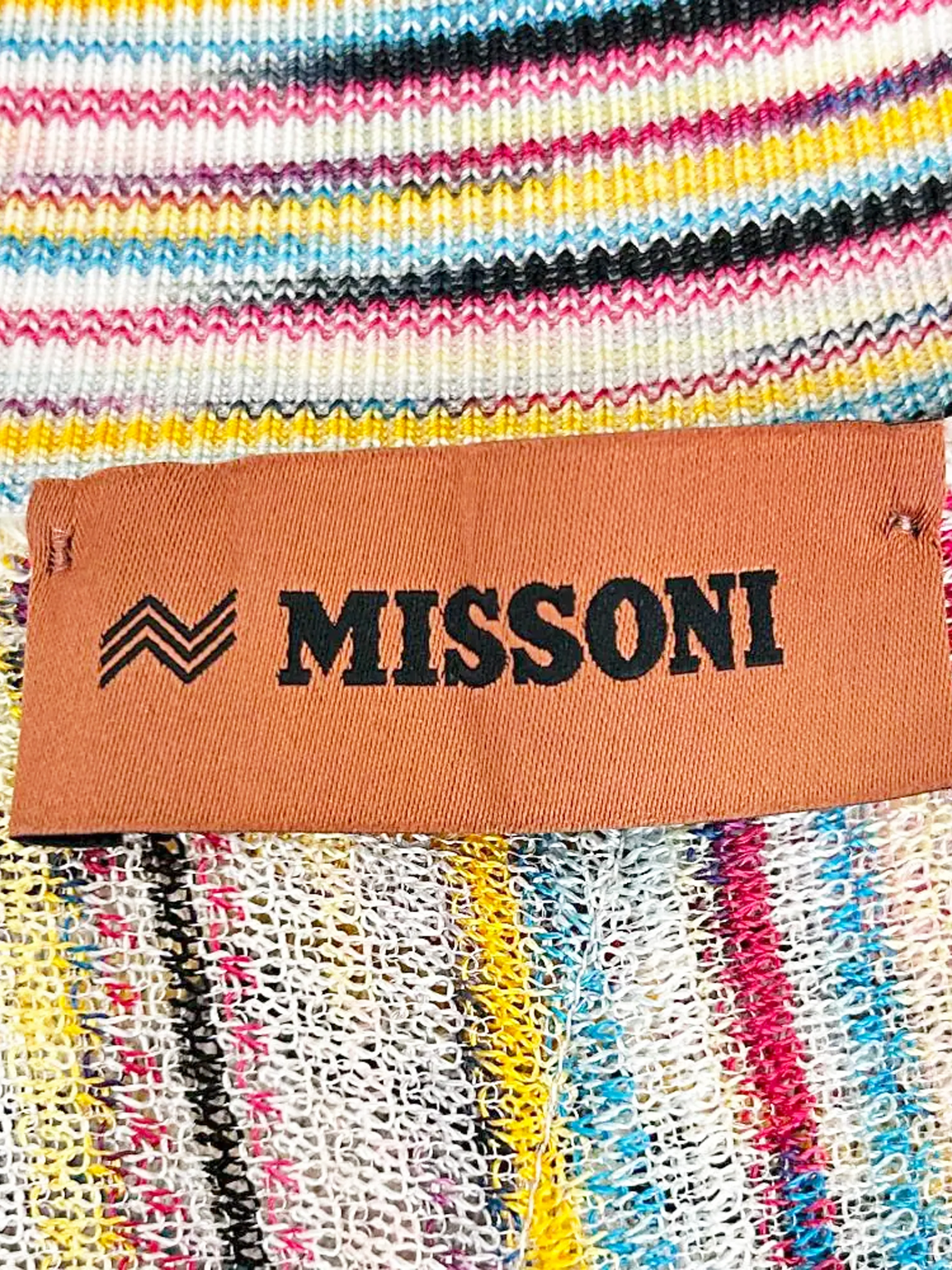 Missoni 2022 Multicolor Flounce Knit Stripe Mini Dress - Image 4