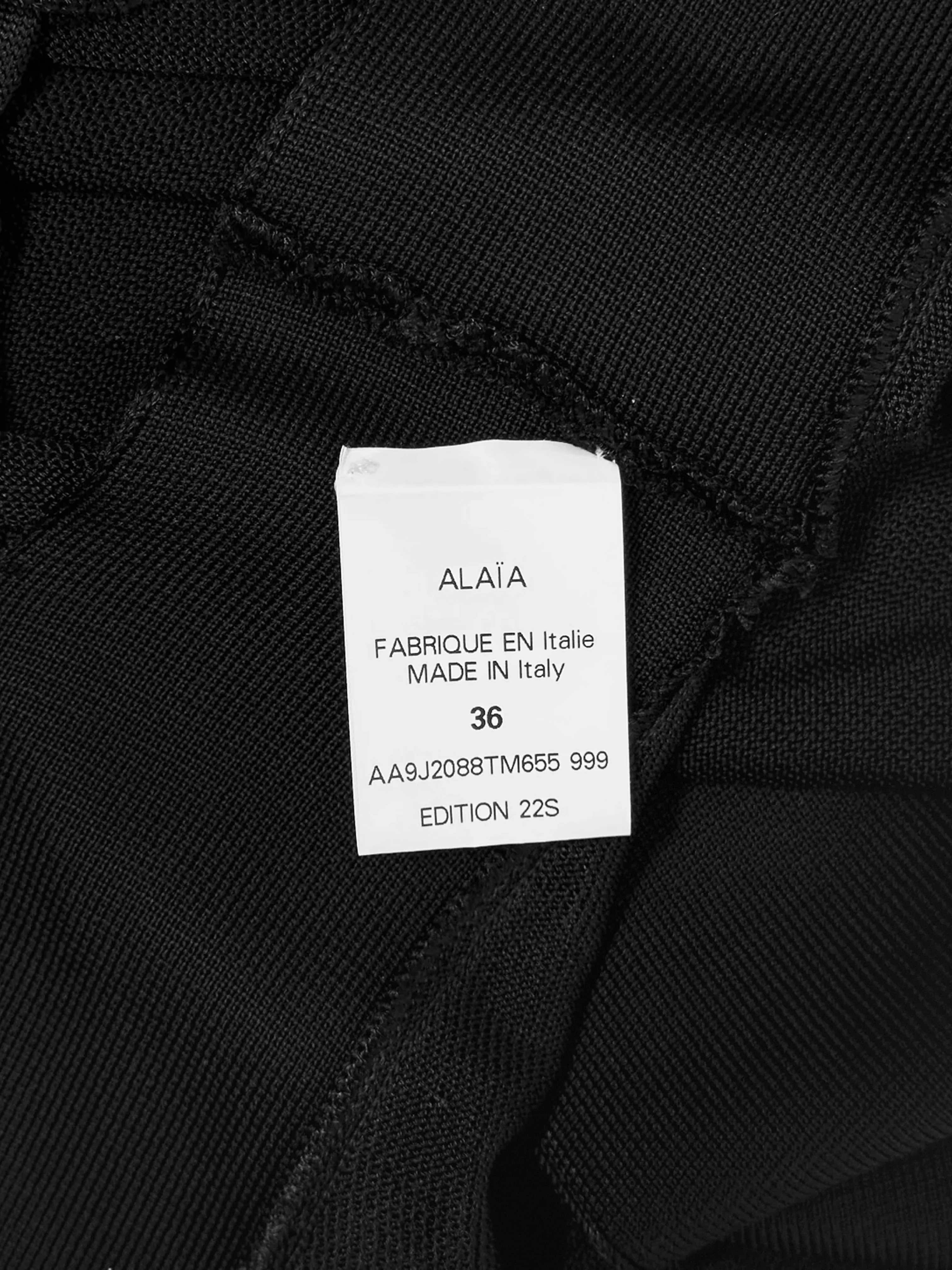 Alaïa 1986 Black Lace-up Mesh Mermaid Skirt - Image 4