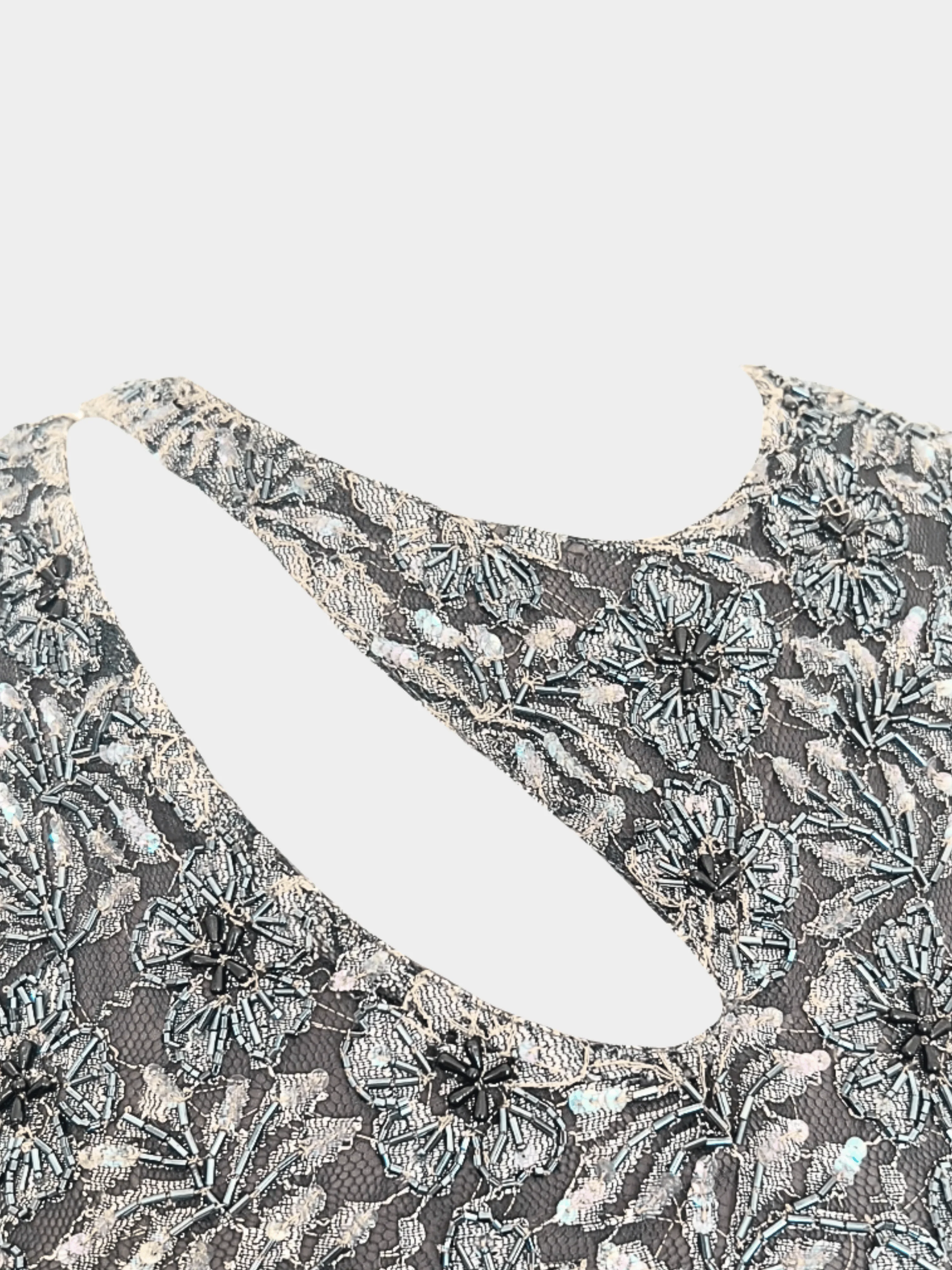 Alexander McQueen 1990s Grey Beaded Dress - Image 3