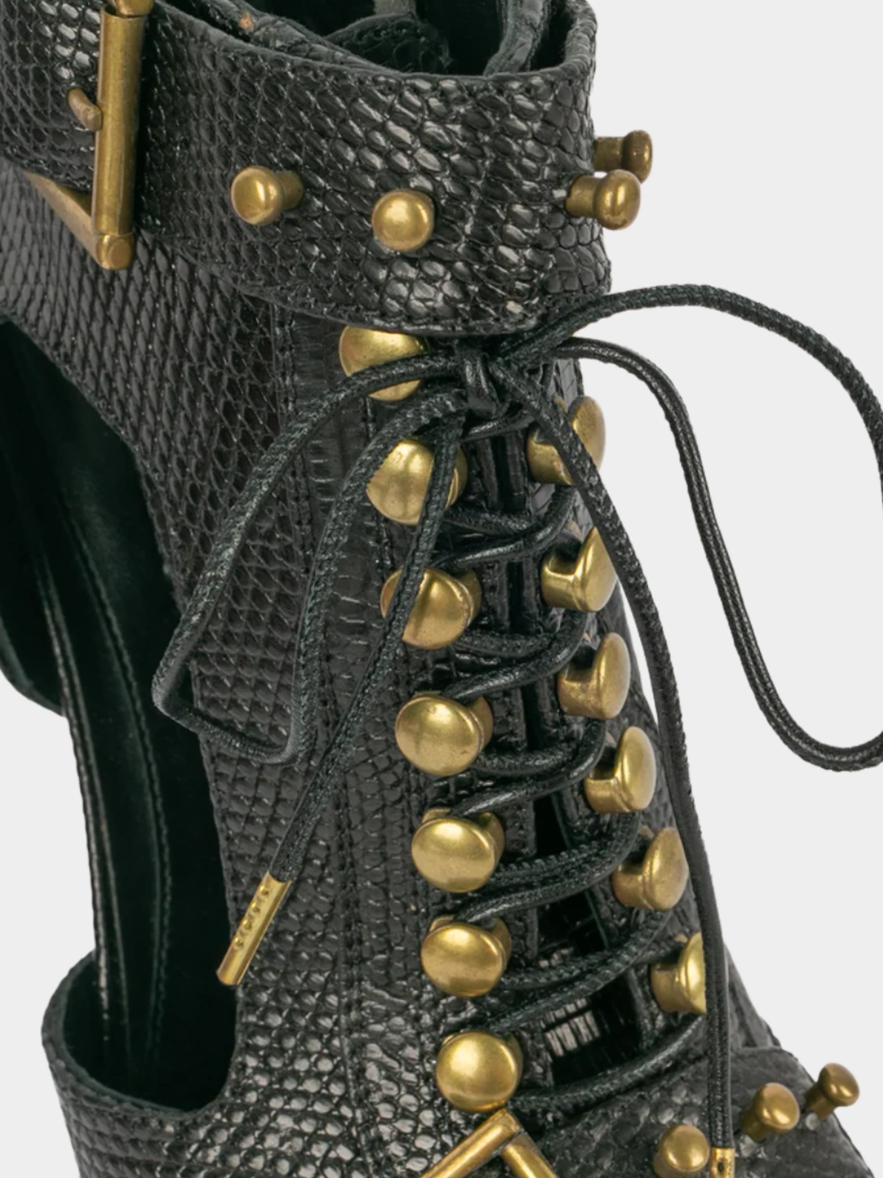 Alexander McQueen 2000s Black Lizard Leather Ankle Boots - Image 4