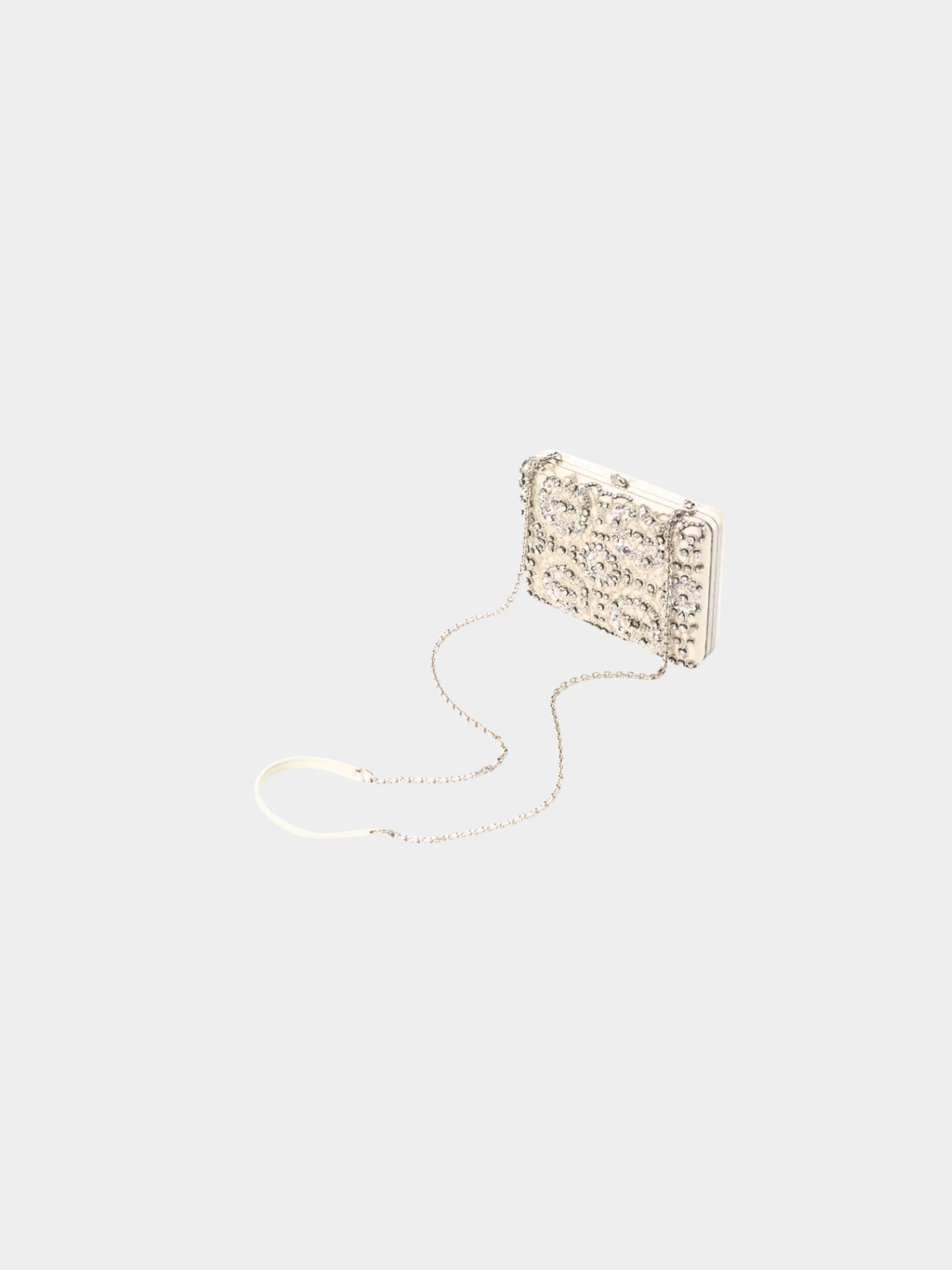 Alexander McQueen 2010s Champagne Crystal and Sequin-Embroidered Satin Evening Bag - Image 4