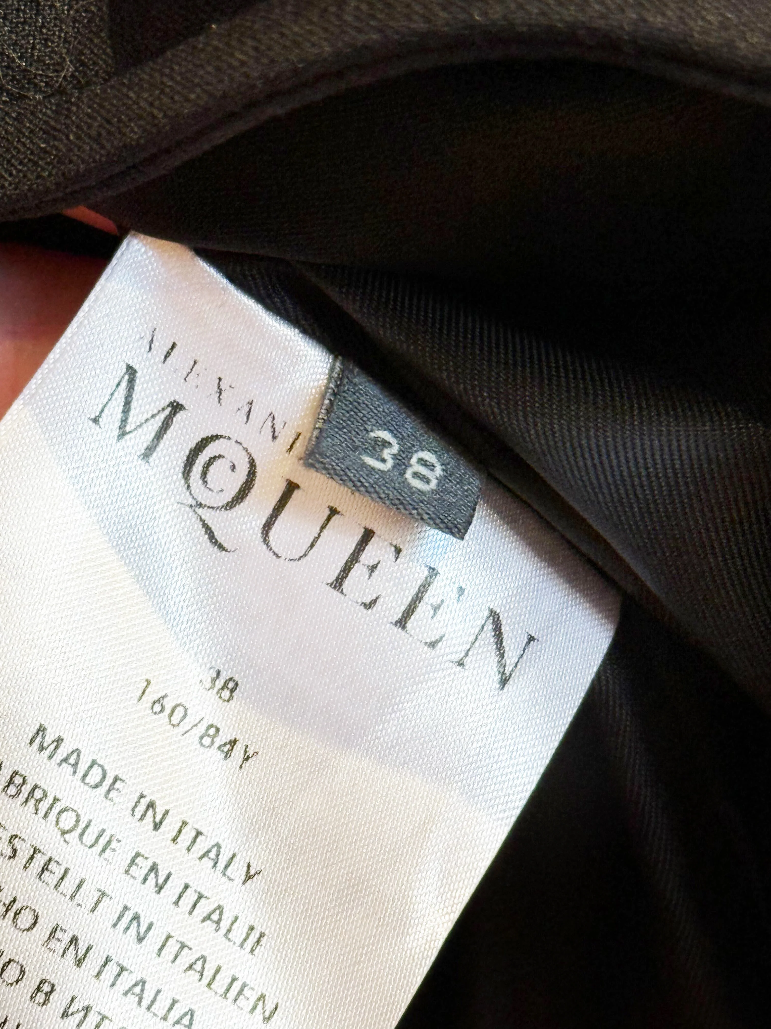 Alexander McQueen 2010s White and Black Check Print Wool Blend Jacket - Image 3
