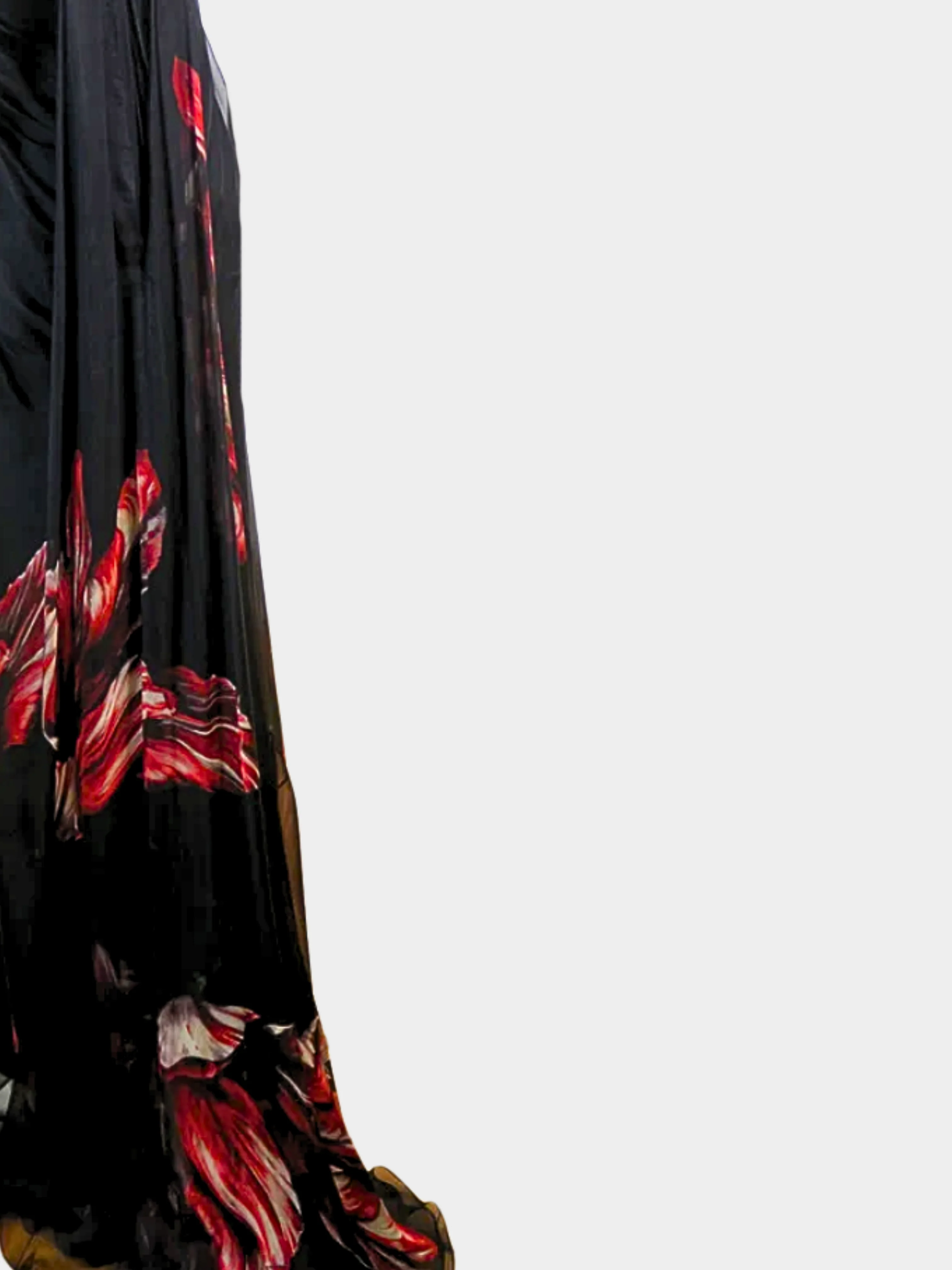 Alexander McQueen 2012 Black and Red Floral Cami Gown - Image 4