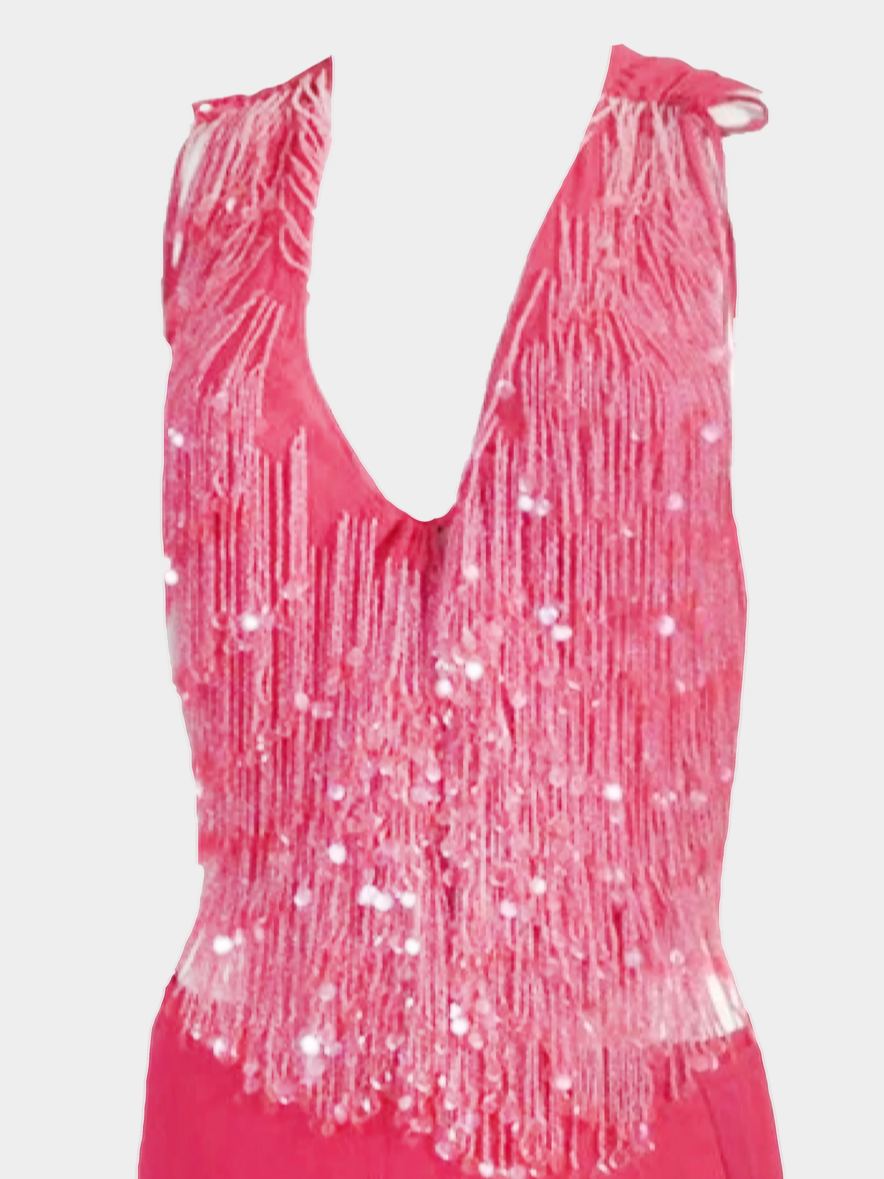 Armani SS 2002 Pink Beaded Top and Chiffon Skirt Set - Image 2