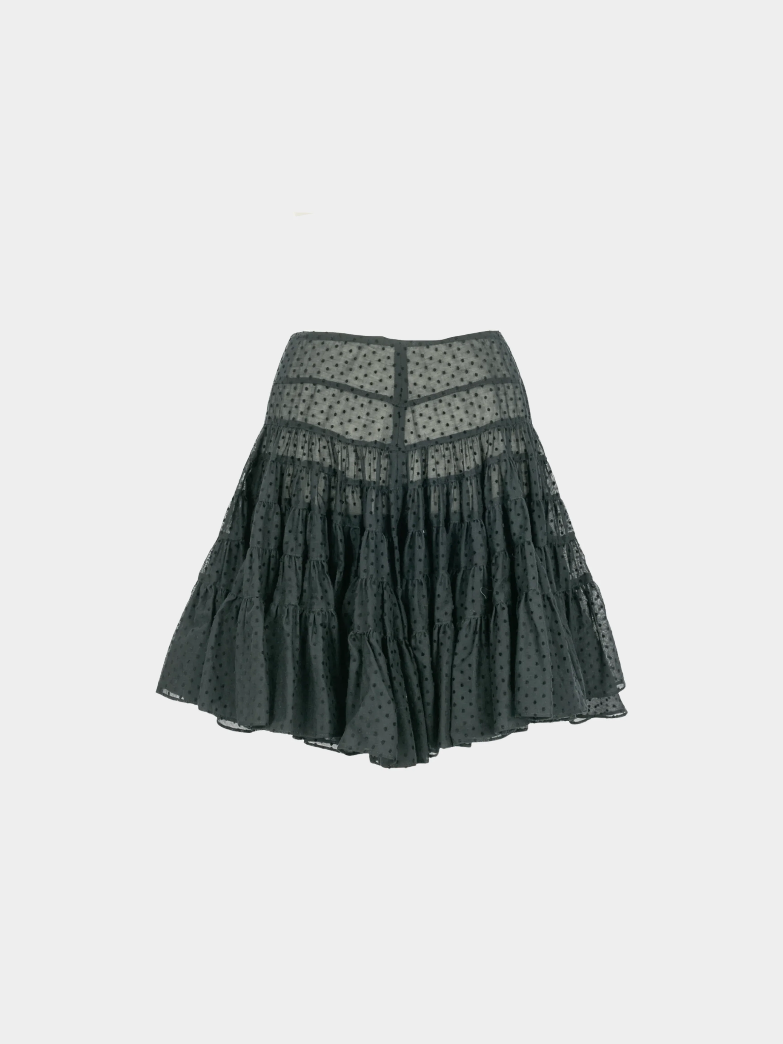 Azzedine Alaïa 1990s Black Cotton Skater Skirt - Image 3