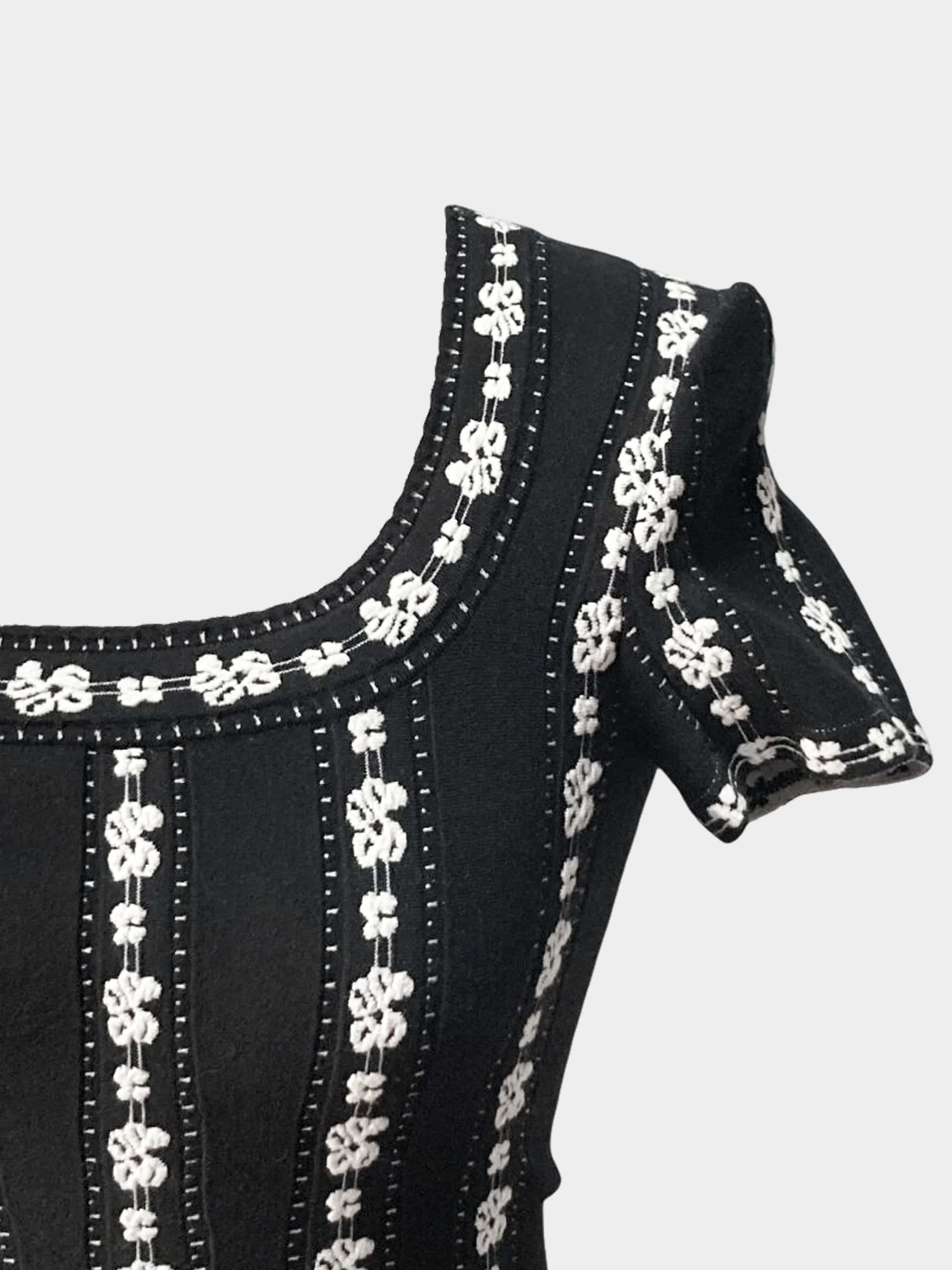 Azzedine Alaïa 2010s Black and White Knit Maxi Dress - Image 2