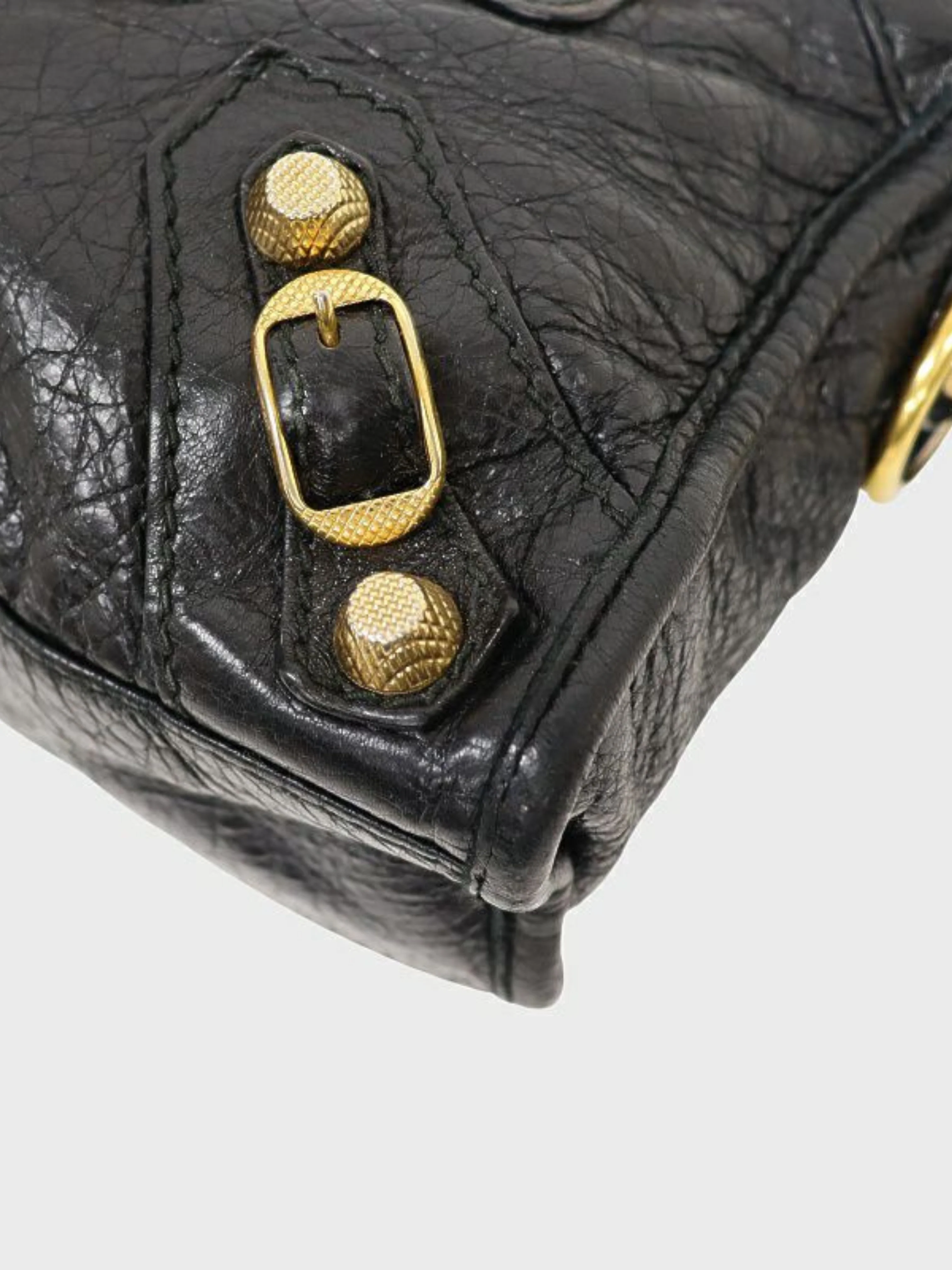 Balenciaga 2000s Black Leather Giant Mini City Bag - Image 6