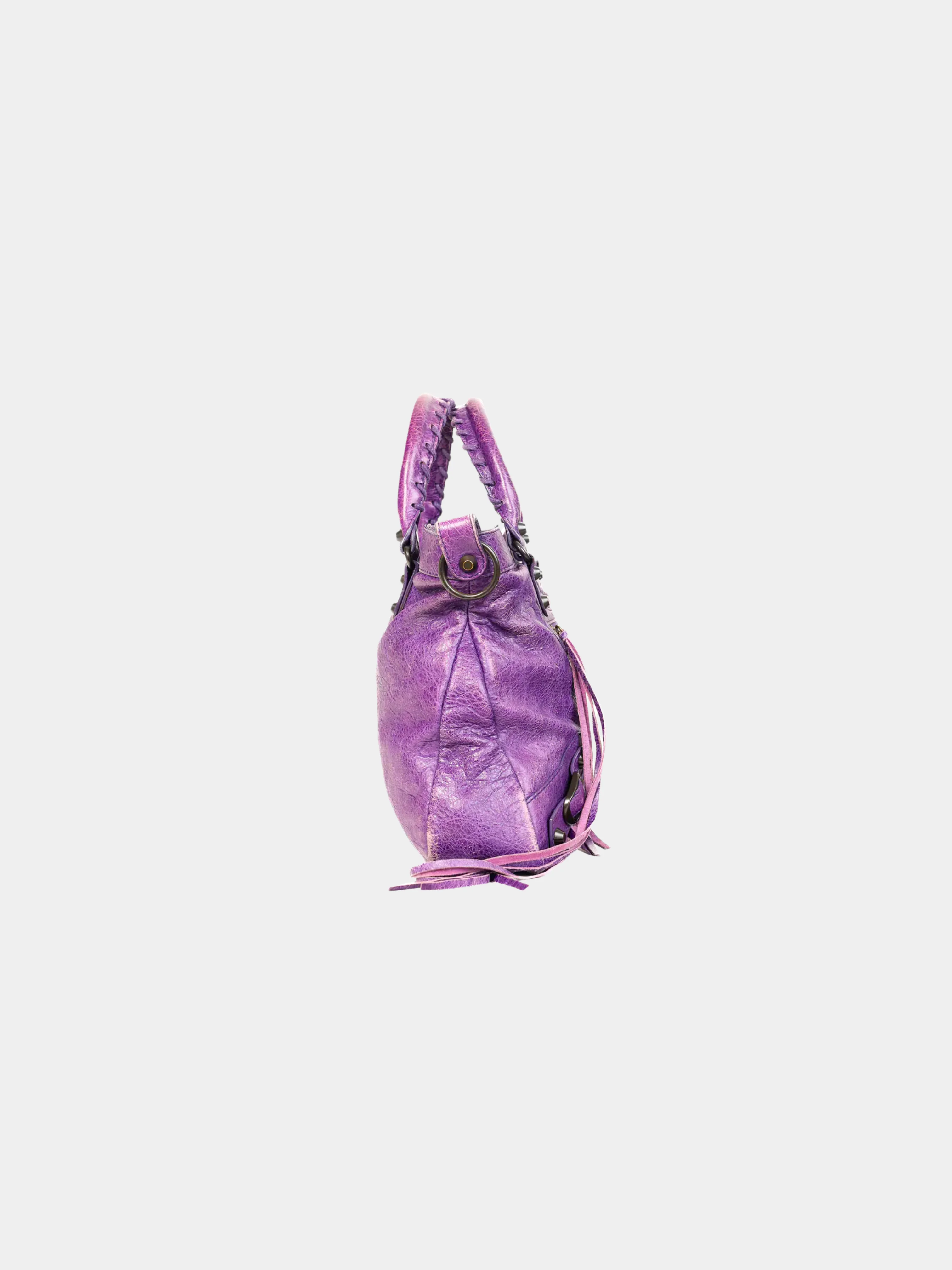 Balenciaga 2000s Purple Agneau Leather Classic City Bag - Image 2