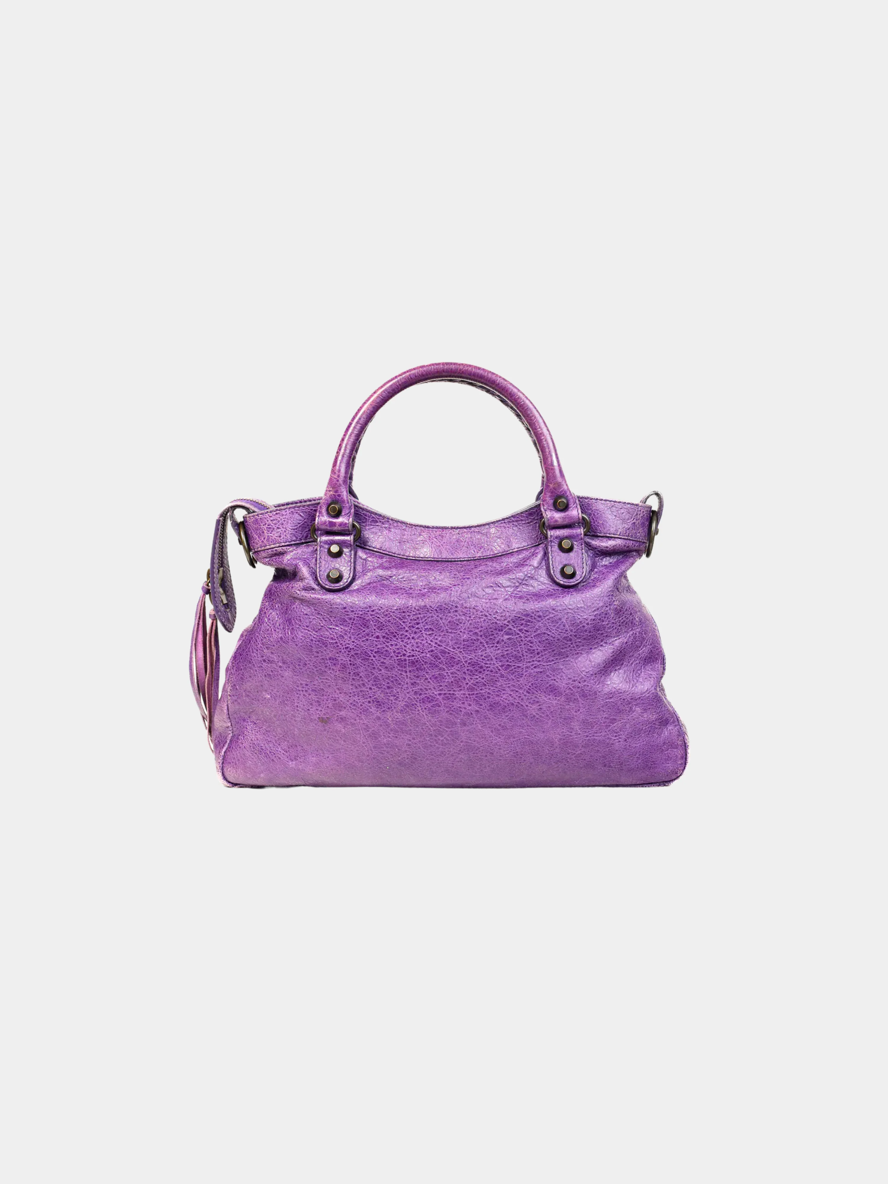 Balenciaga 2000s Purple Agneau Leather Classic City Bag - Image 3