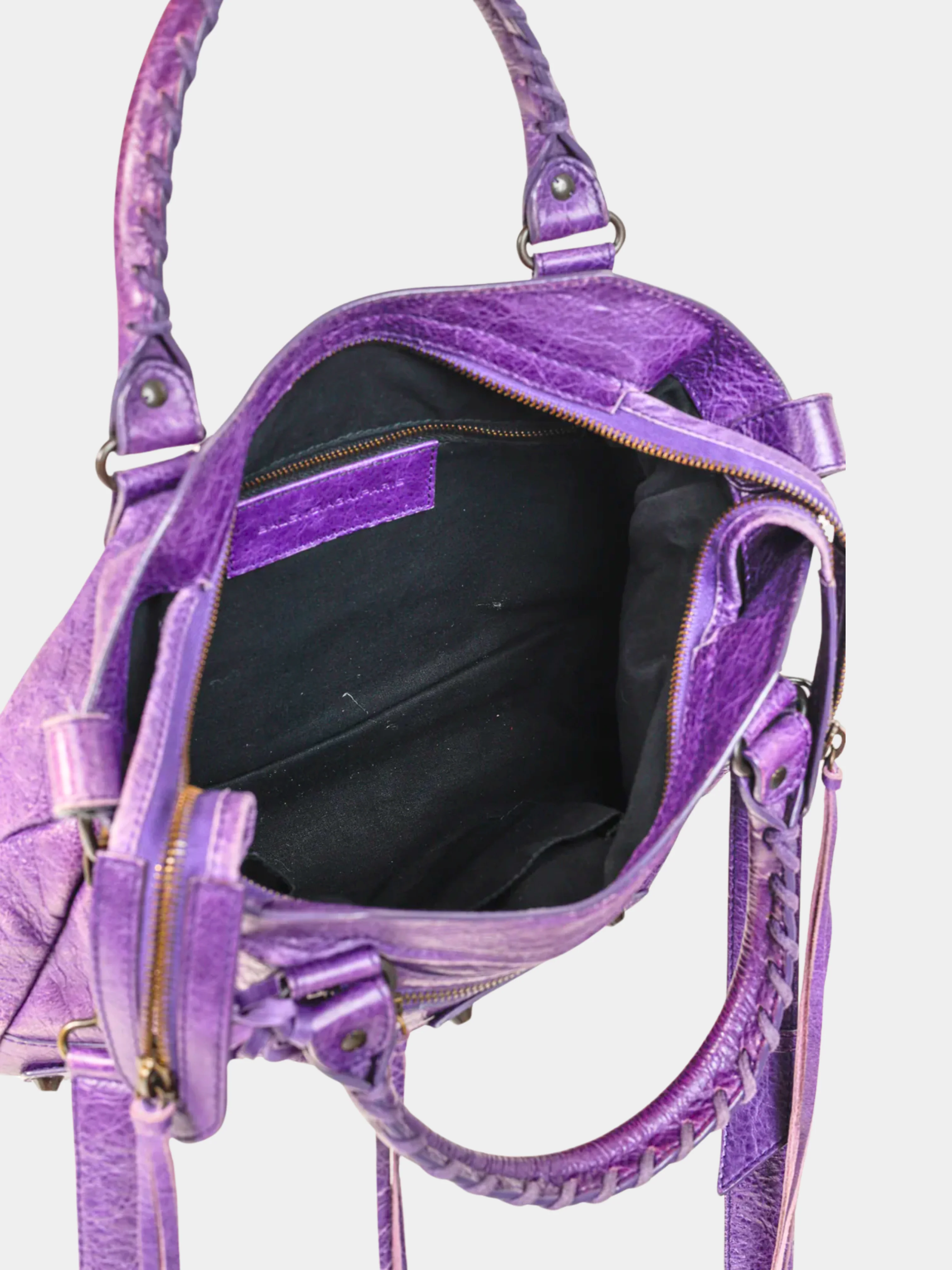 Balenciaga 2000s Purple Agneau Leather Classic City Bag - Image 4