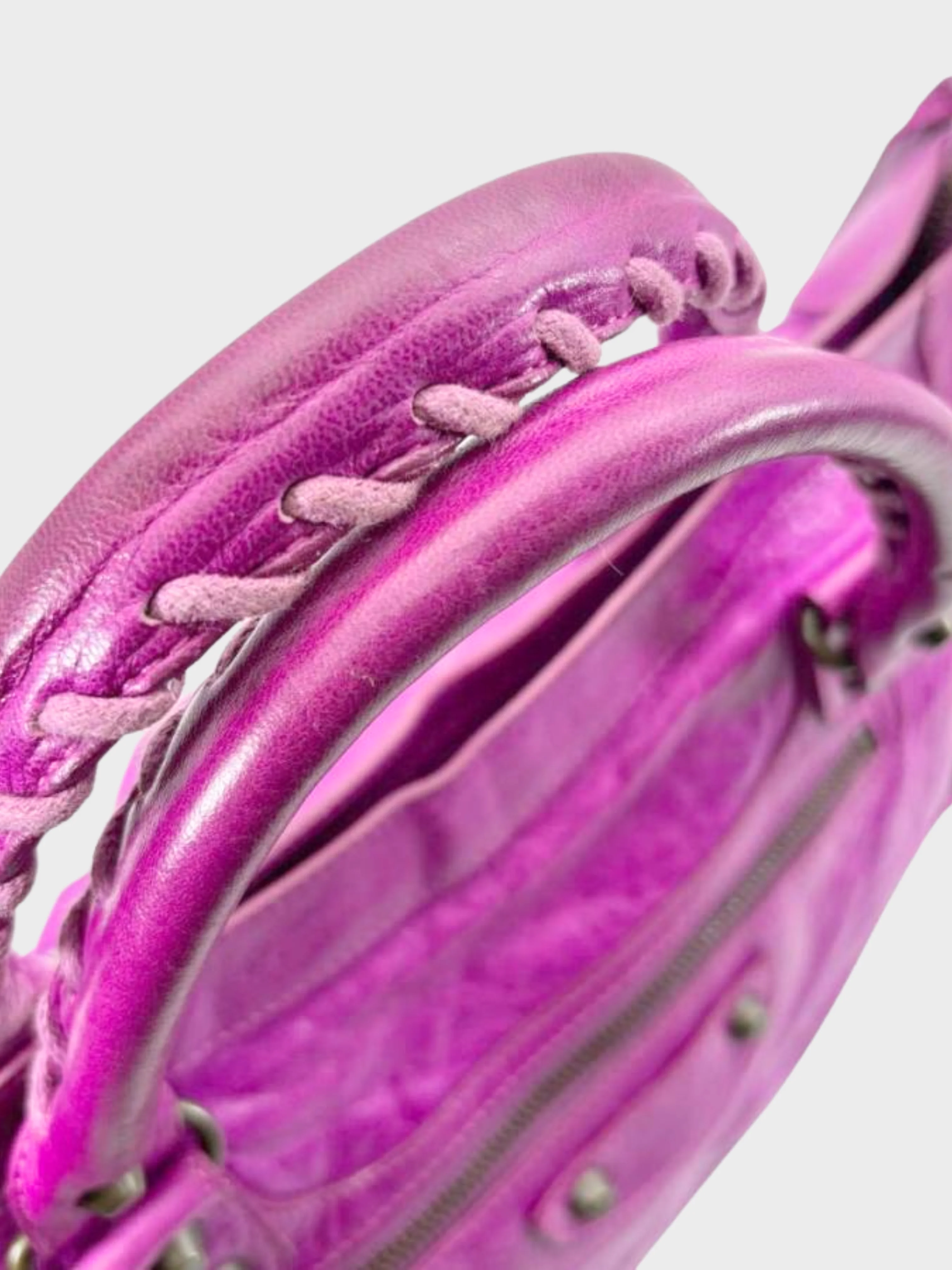 Balenciaga 2000s Purple Leather Motorcycle City Bag - Image 5