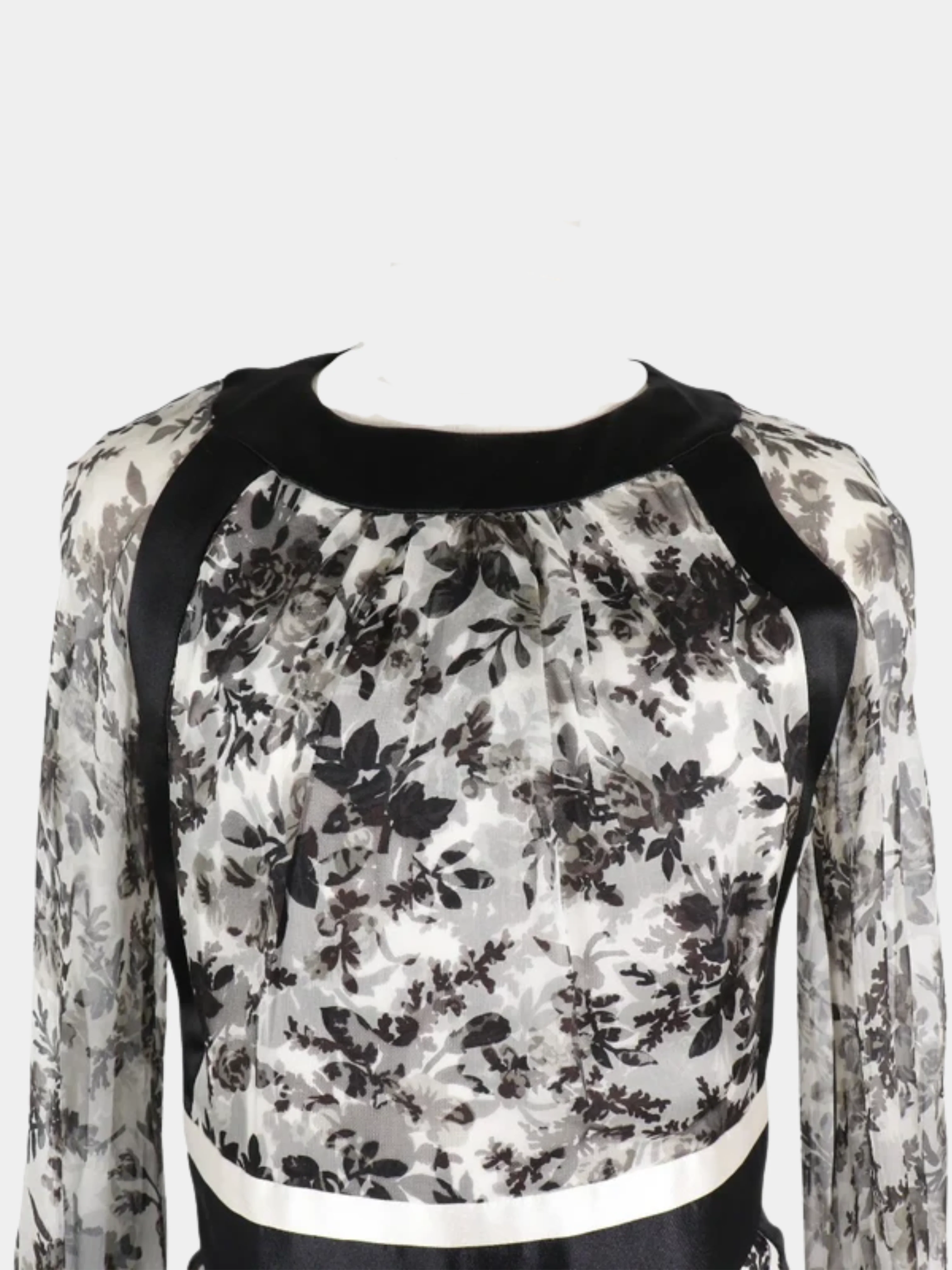 Balenciaga 2000s White and Black Silk Dress - Image 3