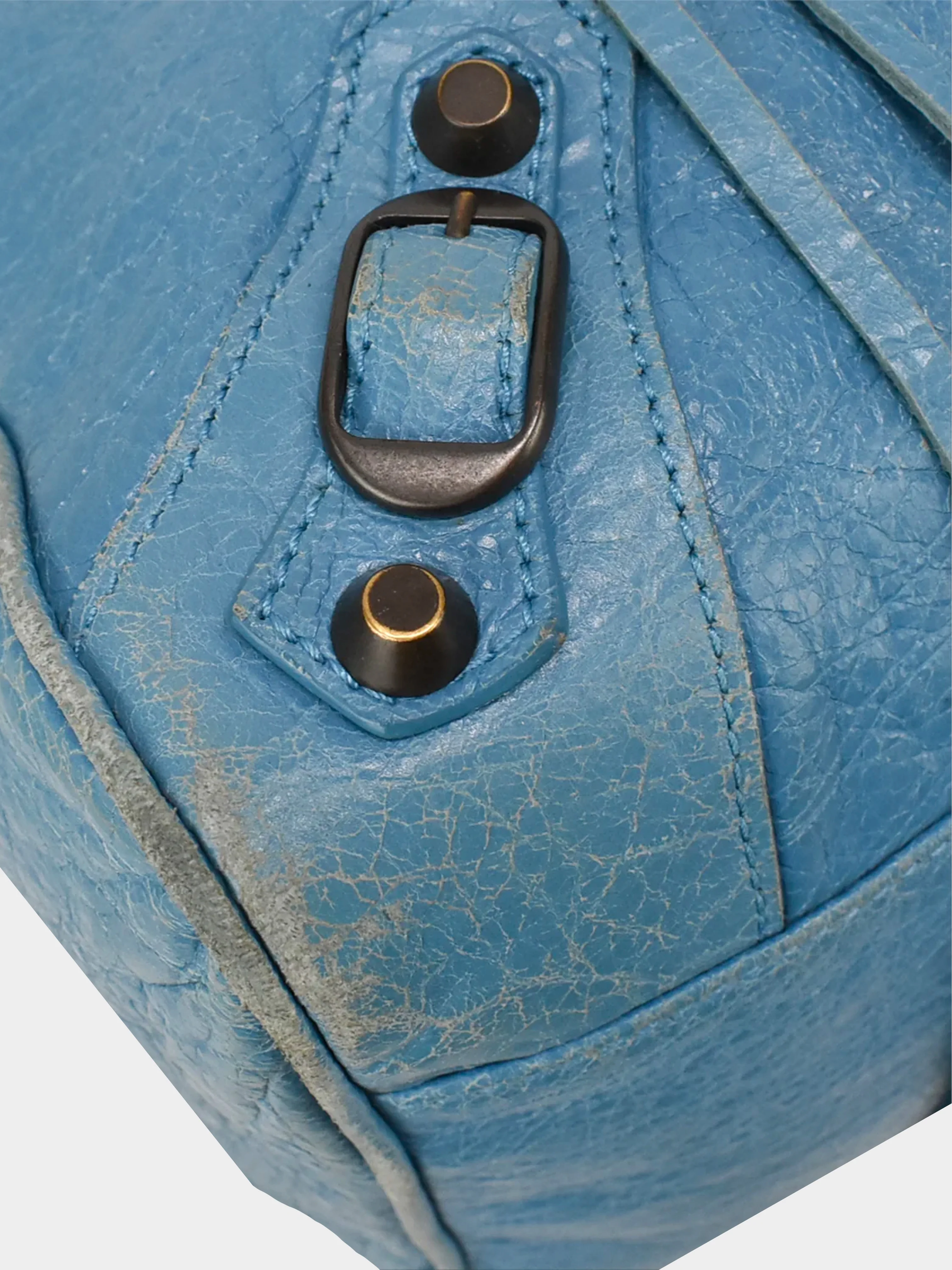 Balenciaga 2010s Blue Velo Moto Bag - Image 4