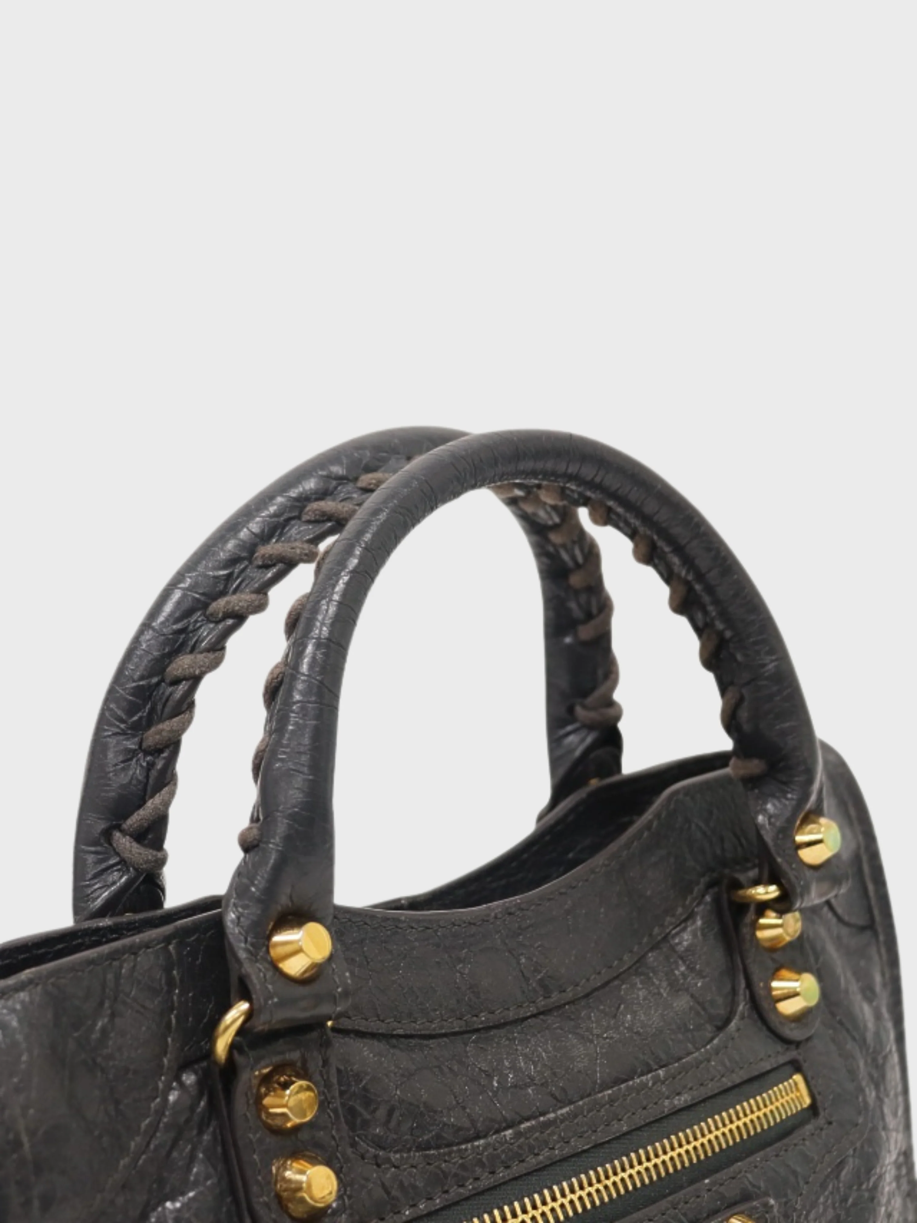 Balenciaga 2013 Gray Leather Classic Mini City Bag - Image 8