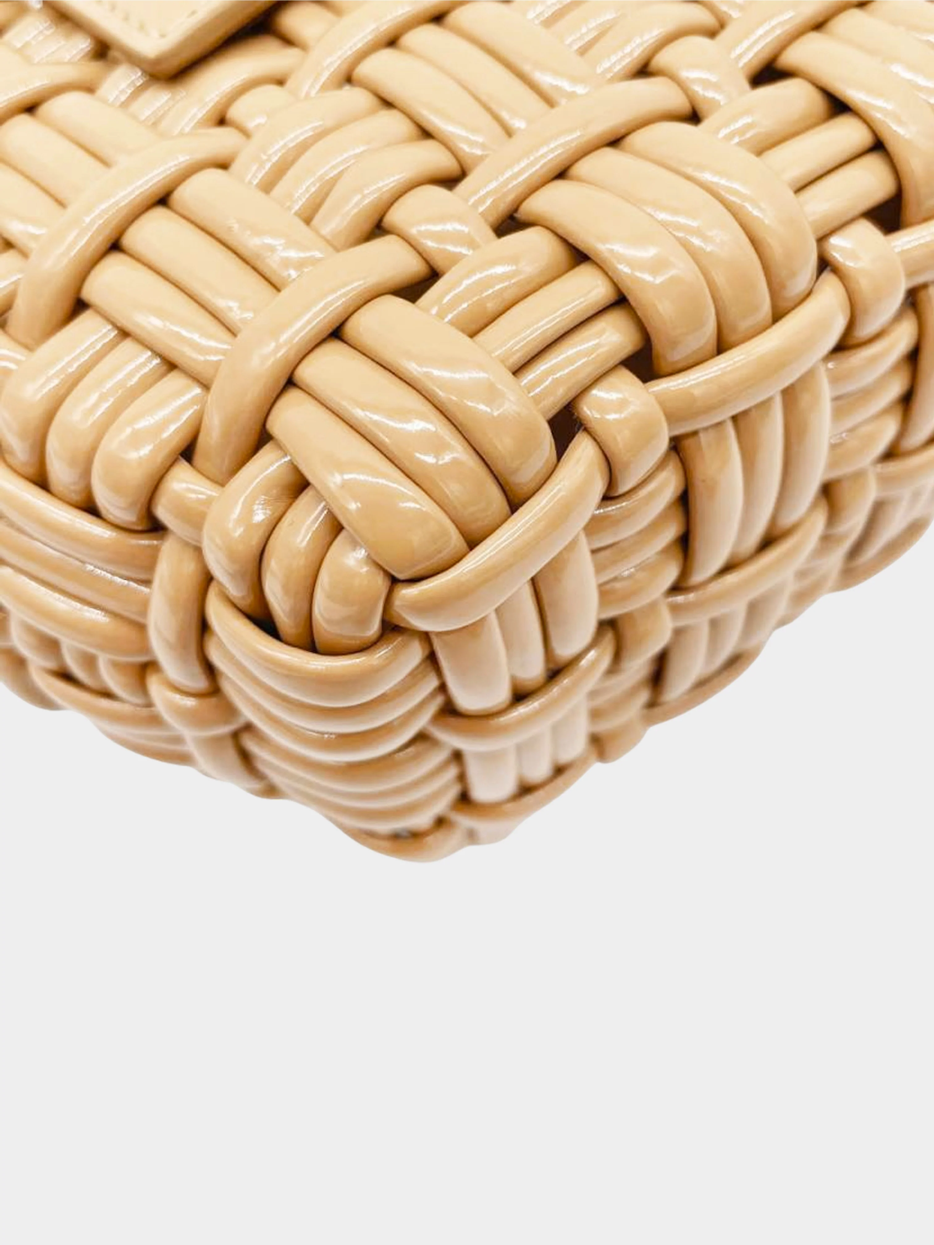 Balenciaga FW 2021 Nude Bistro Xs Woven Faux-leather Basket Bag - Image 3