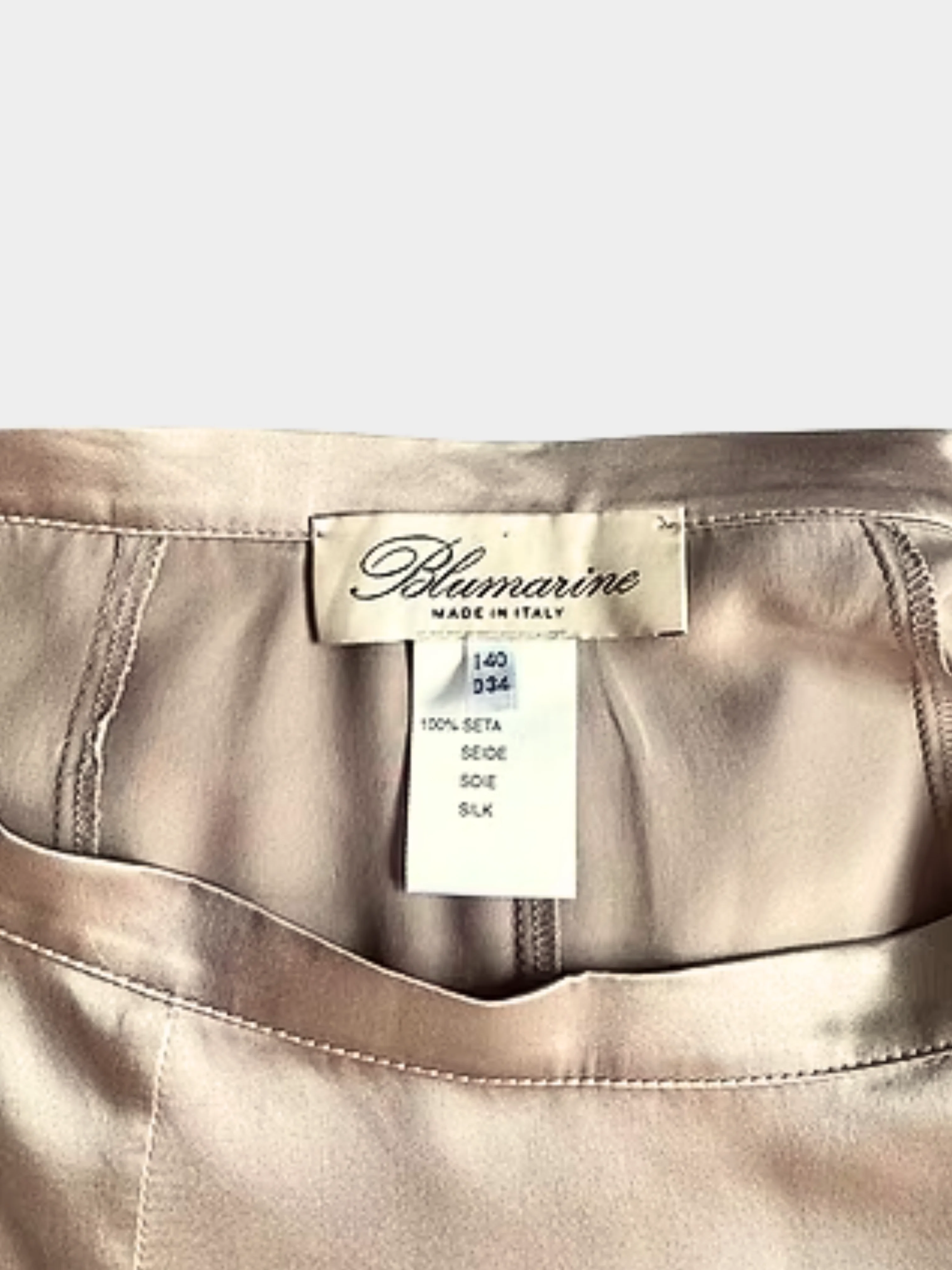 Blumarine 2000s Champagne Silk Ruffle Skirt - Image 4