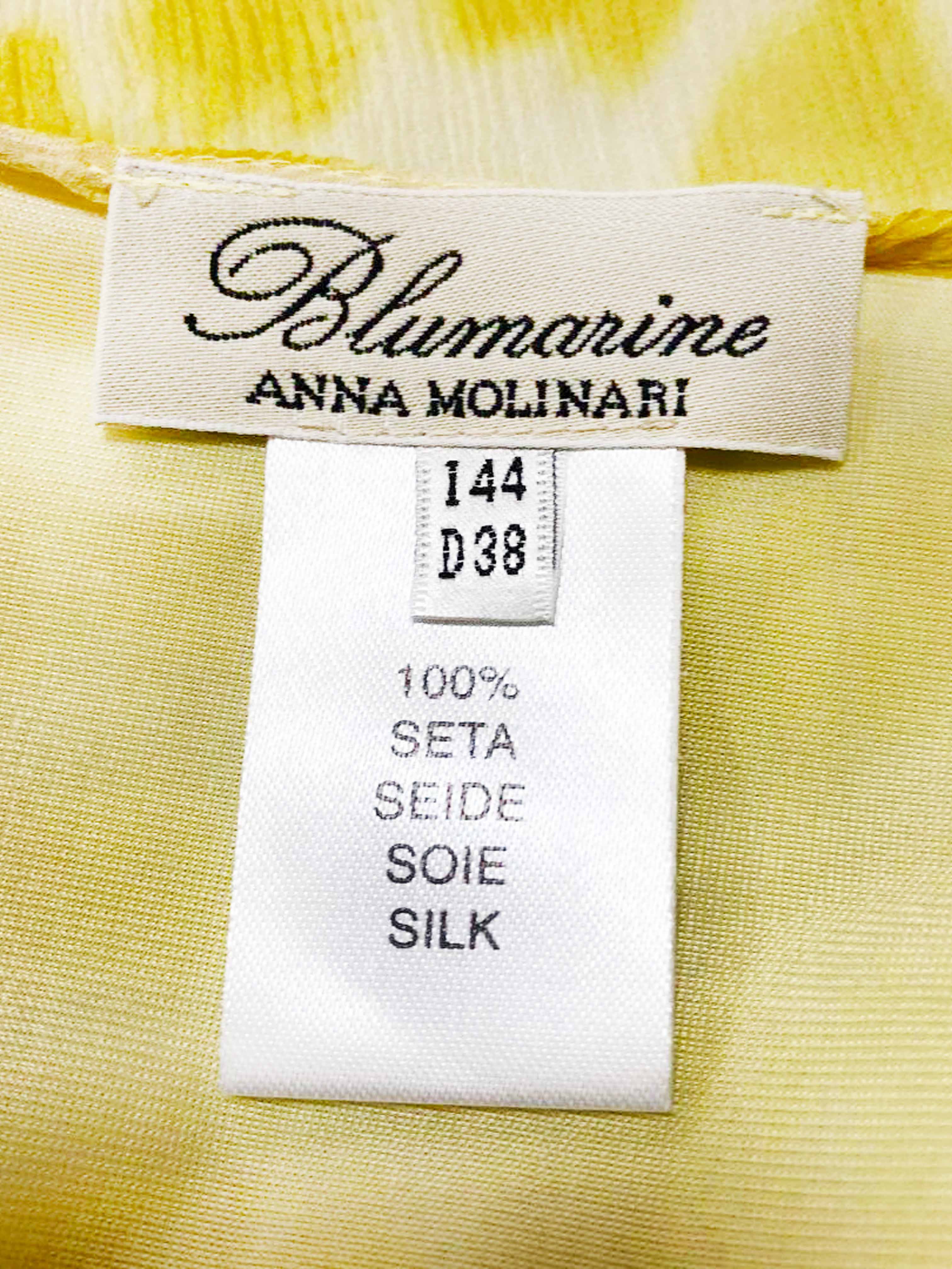 Blumarine Blugirl 2000s Yellow Leopard Print Silk Skirt - Image 4