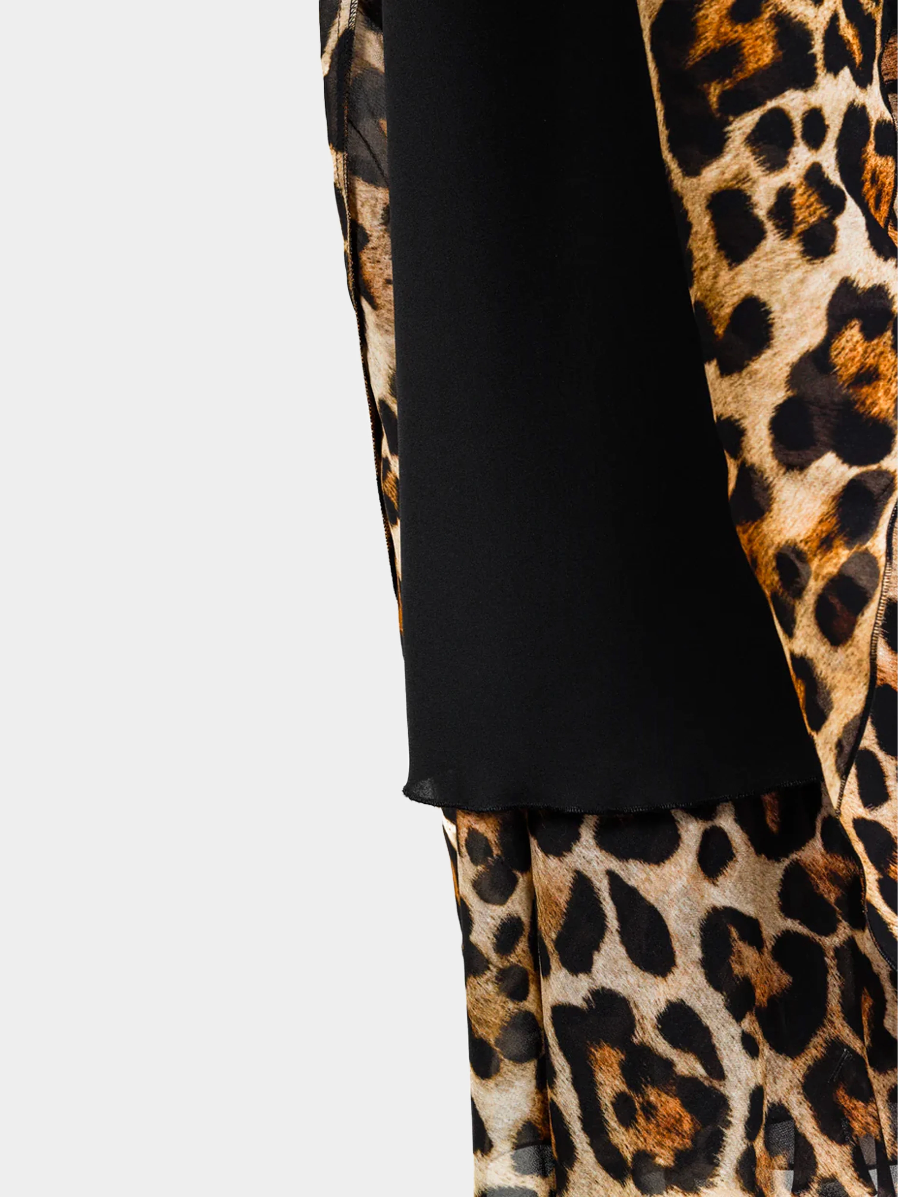 Blumarine PF 2021 Leopard Print Crepe Chiffon Ruffled Dress - Image 3