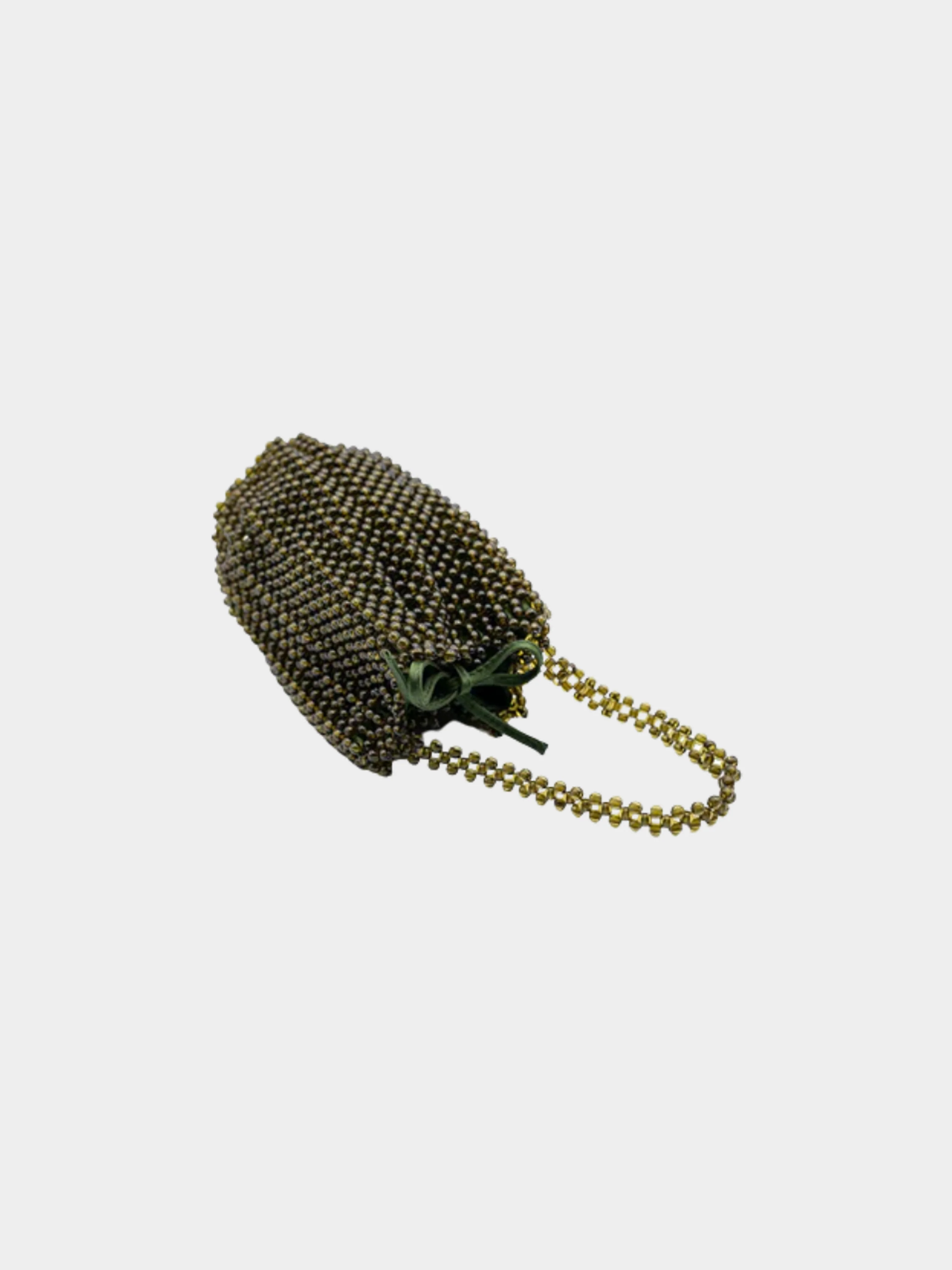 Bottega Veneta 1980s Green Beaded Mini Bag - Image 3