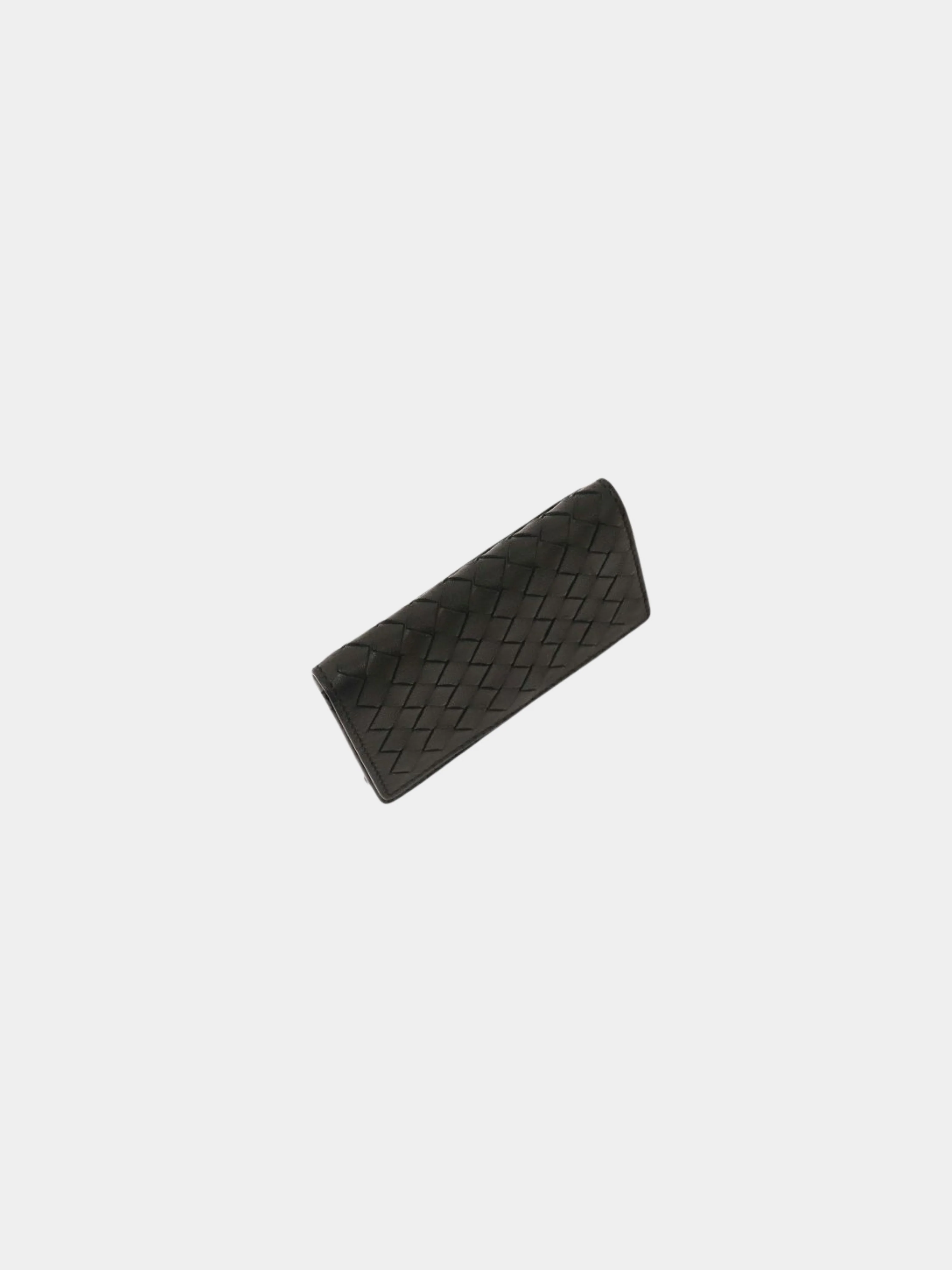 Bottega Veneta 2000s Black Intrecciato Leather Card Case - Image 5
