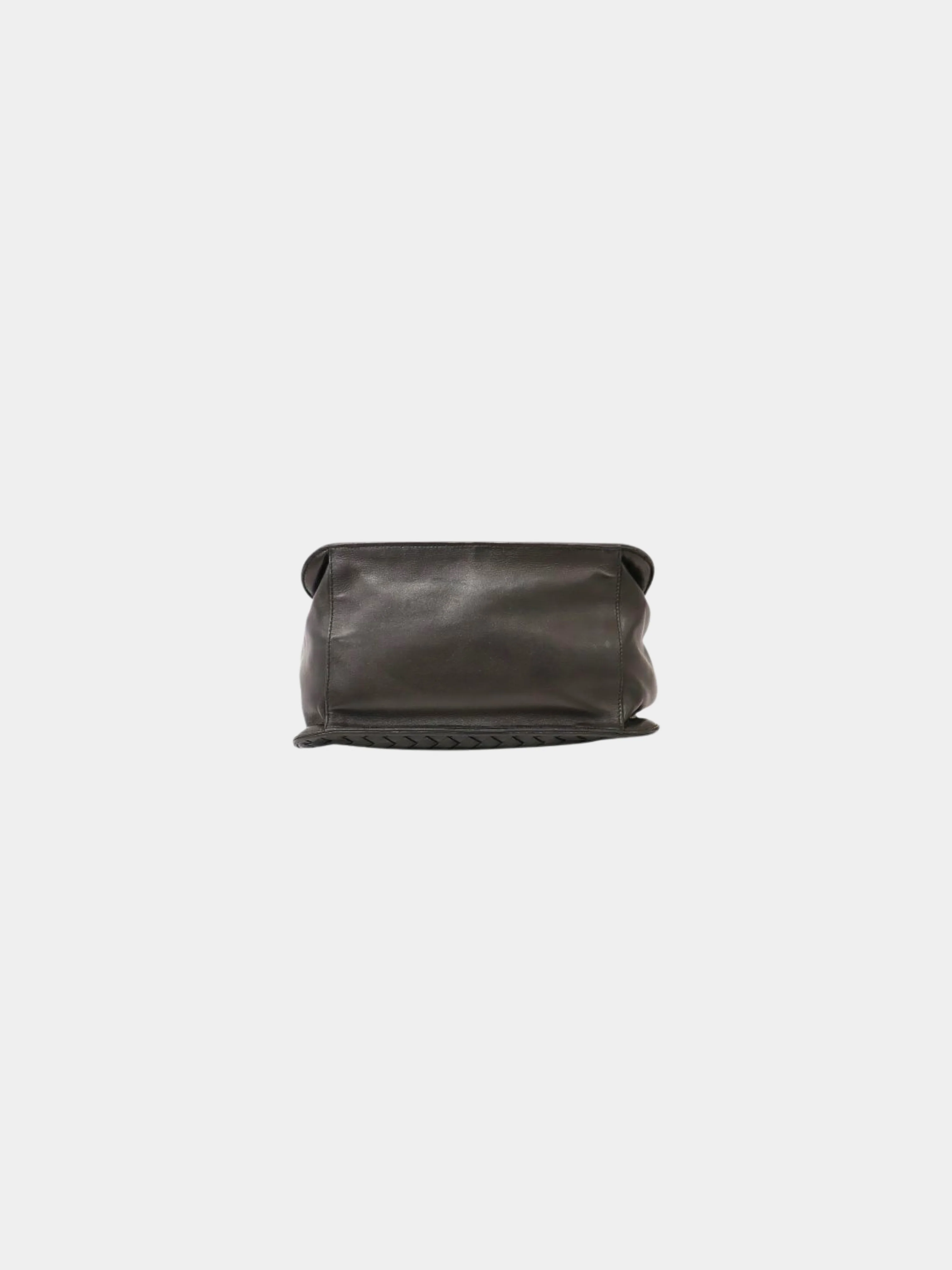 Bottega Veneta 2000s Black Intrecciato Leather One-Shoulder Bag - Image 4