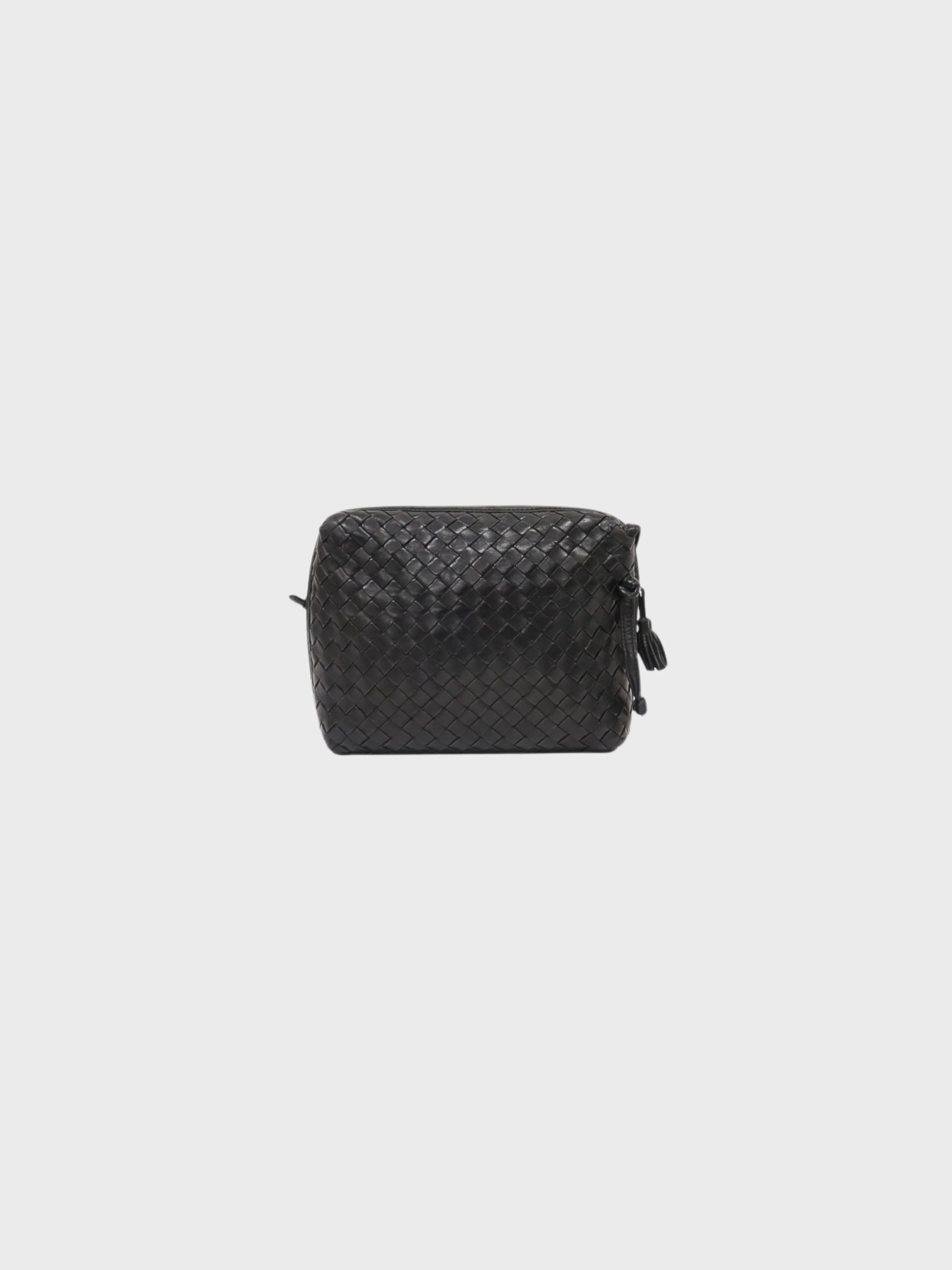 Bottega Veneta 2010s Black Intrecciato Leather Shoulder Bag - Image 2
