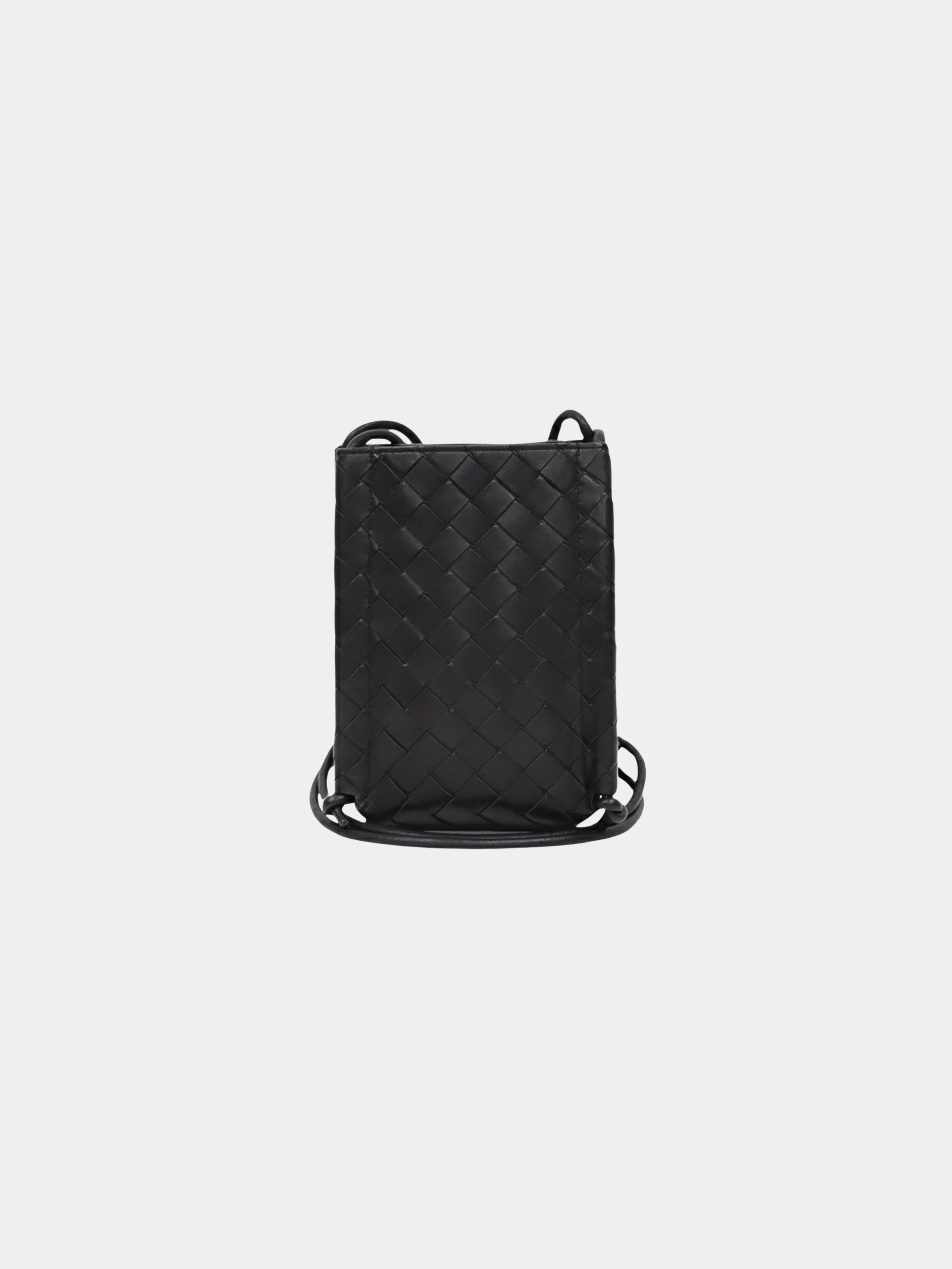 Bottega Veneta 2000s Black Intrecciato Leather Shoulder Bag