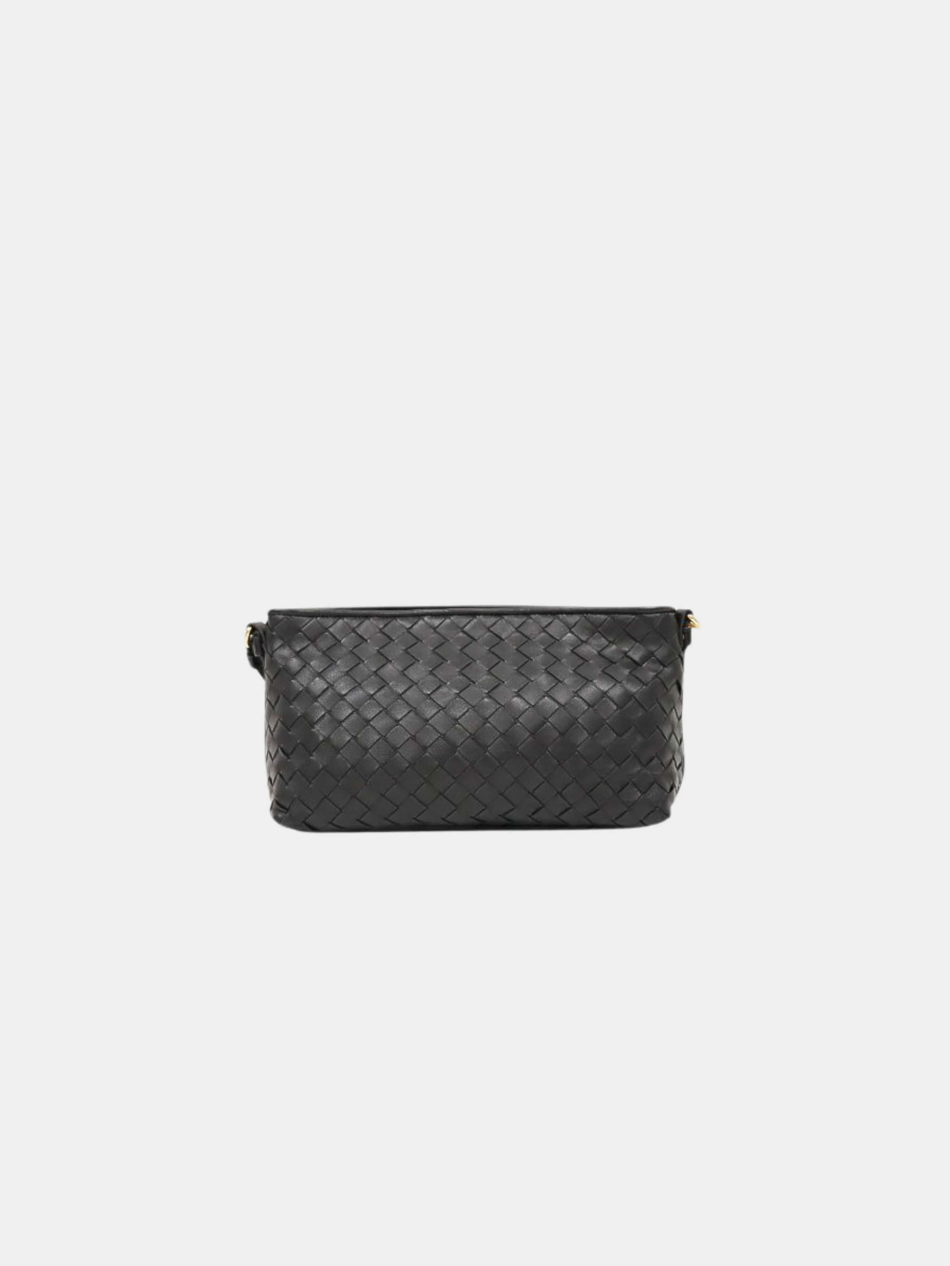 Bottega Veneta 2000s Black Leather Intrecciato Handbag - Image 2