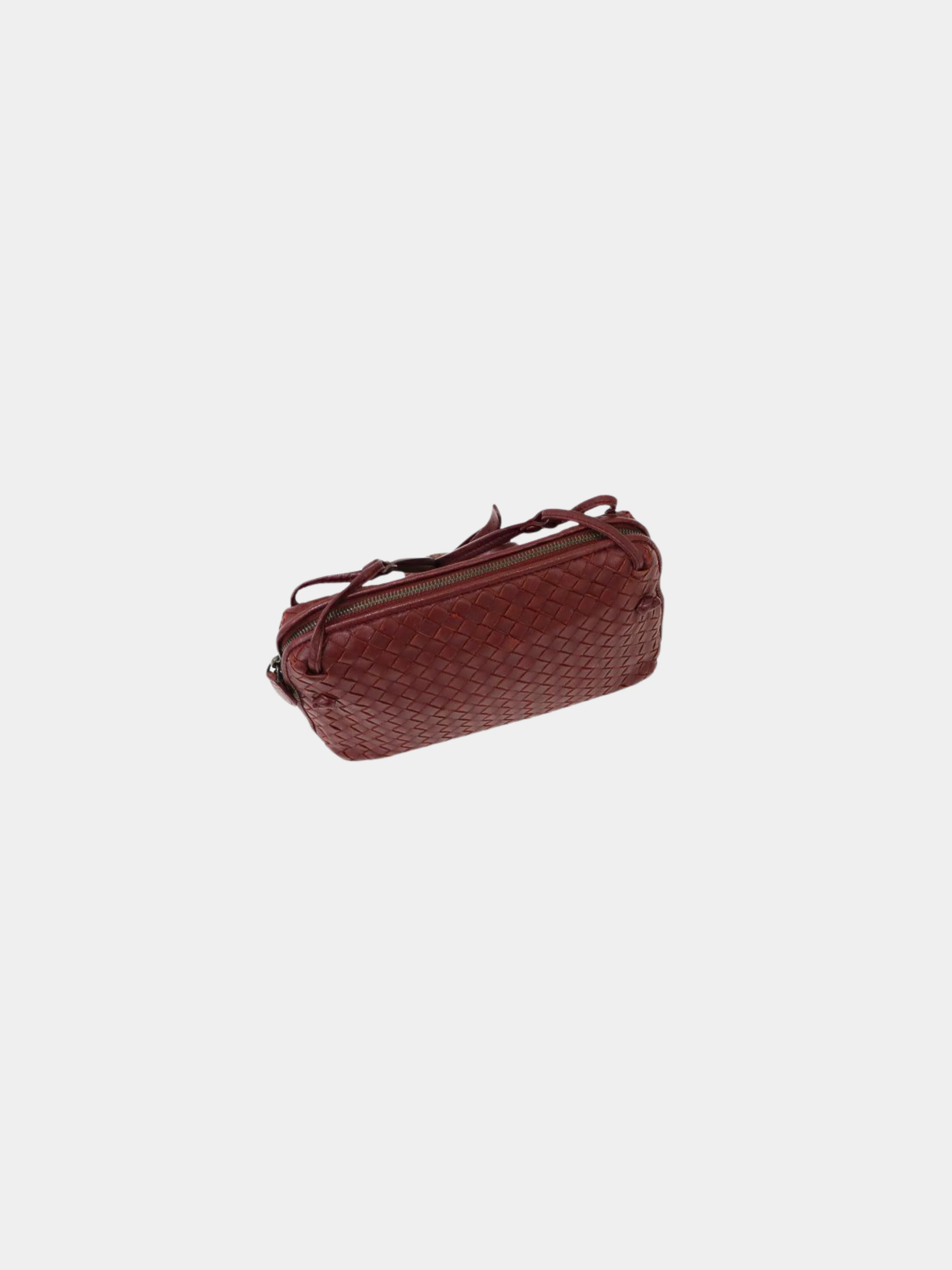 Bottega Veneta 2000s Bordeaux Intrecciato Leather Shoulder Bag - Image 6