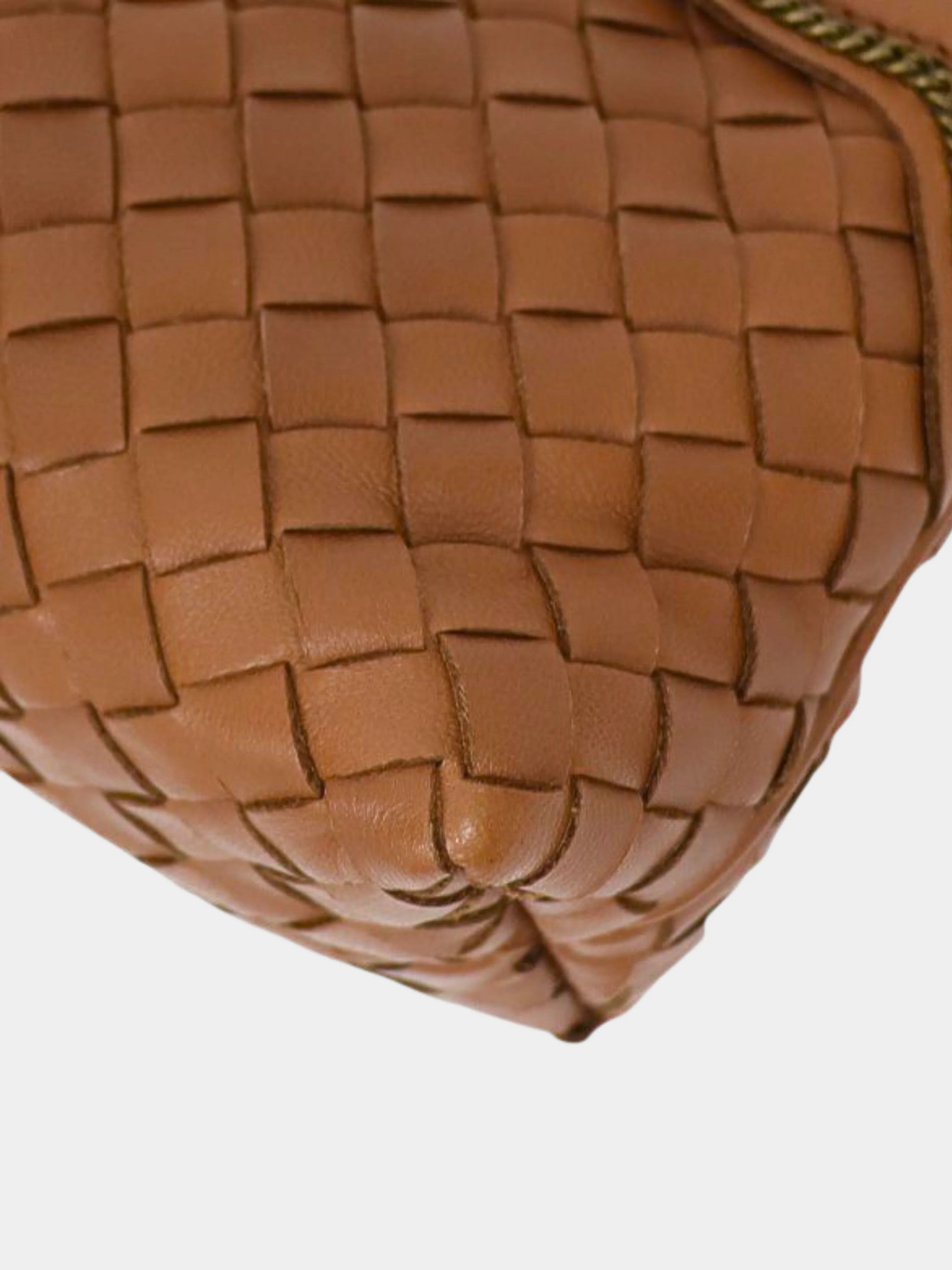Bottega Veneta 2000s Brown Intrecciato Leather One Shoulder Bag - Image 5