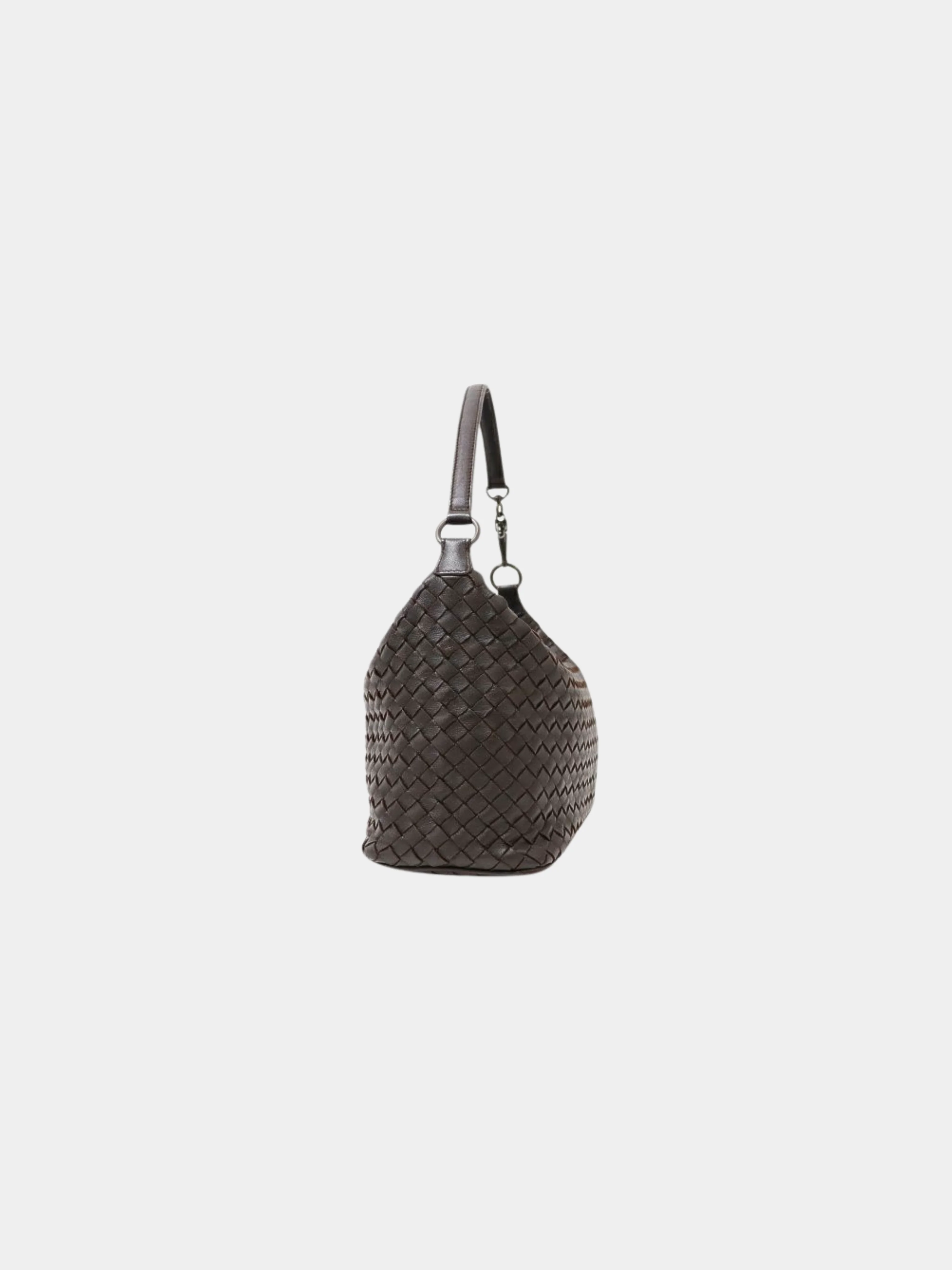 Bottega Veneta 2000s Brown Intrecciato Leather One-Shoulder Bag - Image 3