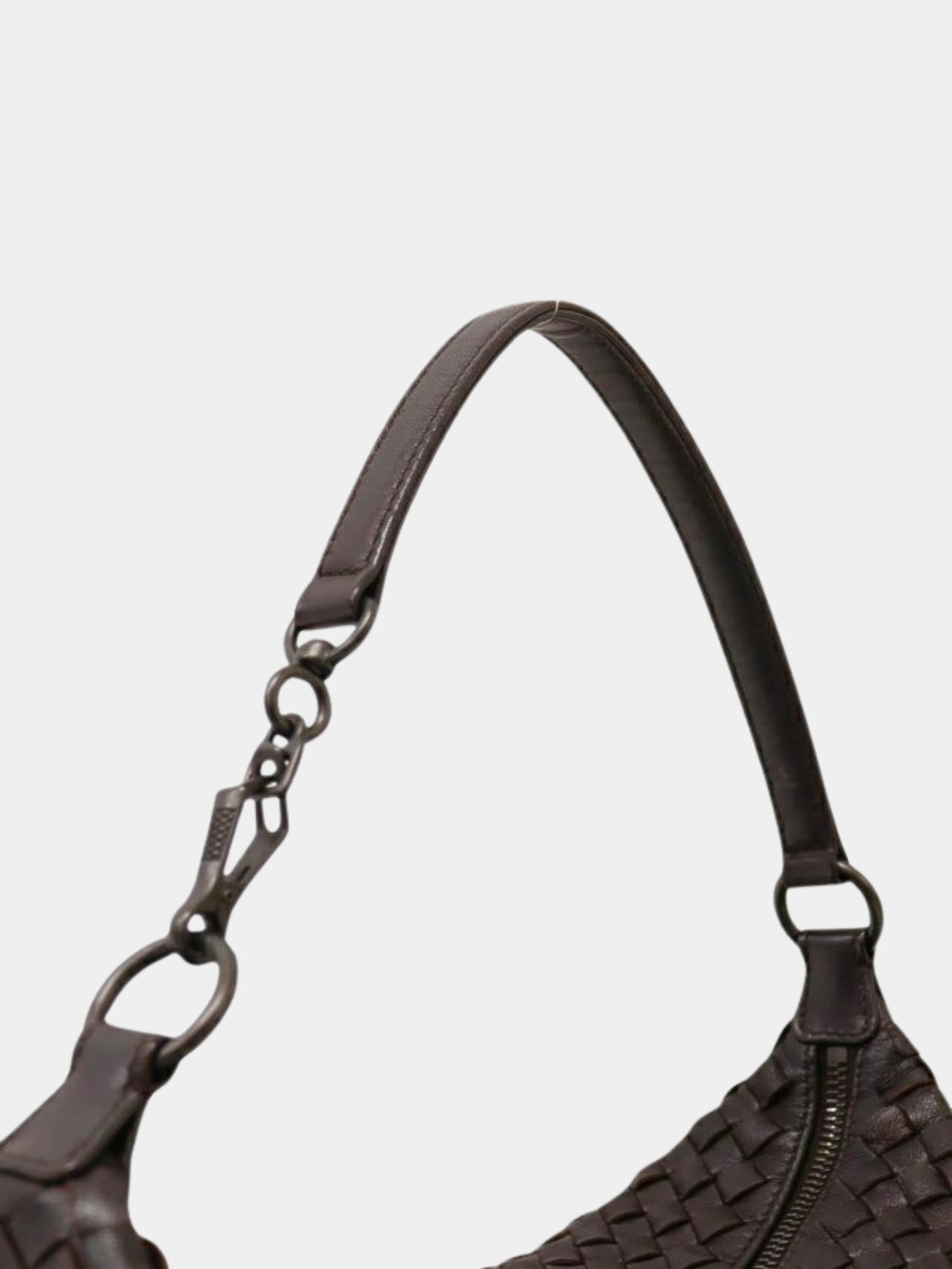 Bottega Veneta 2000s Brown Intrecciato Leather One-Shoulder Bag - Image 6