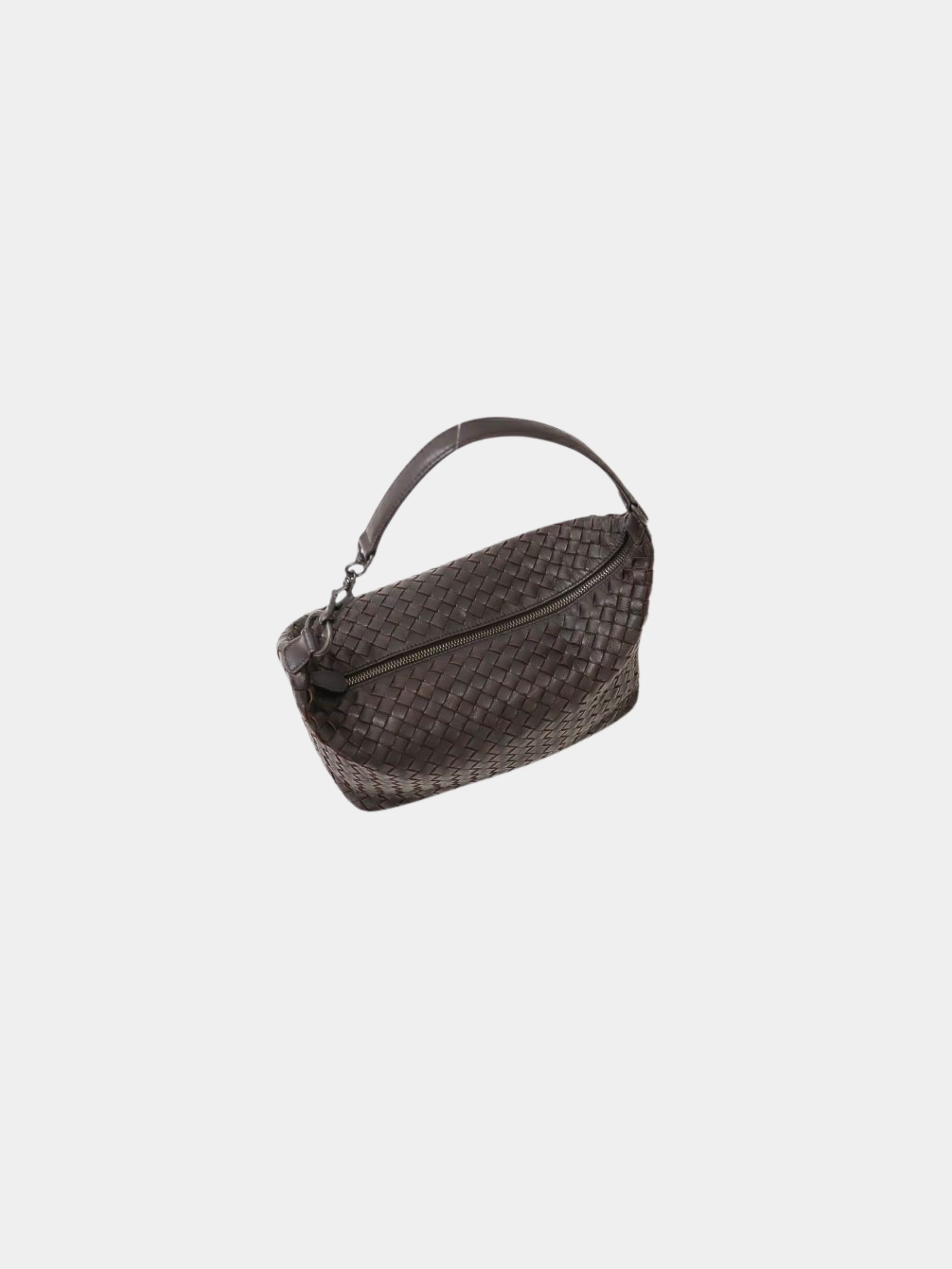 Bottega Veneta 2000s Brown Intrecciato Leather One-Shoulder Bag - Image 7