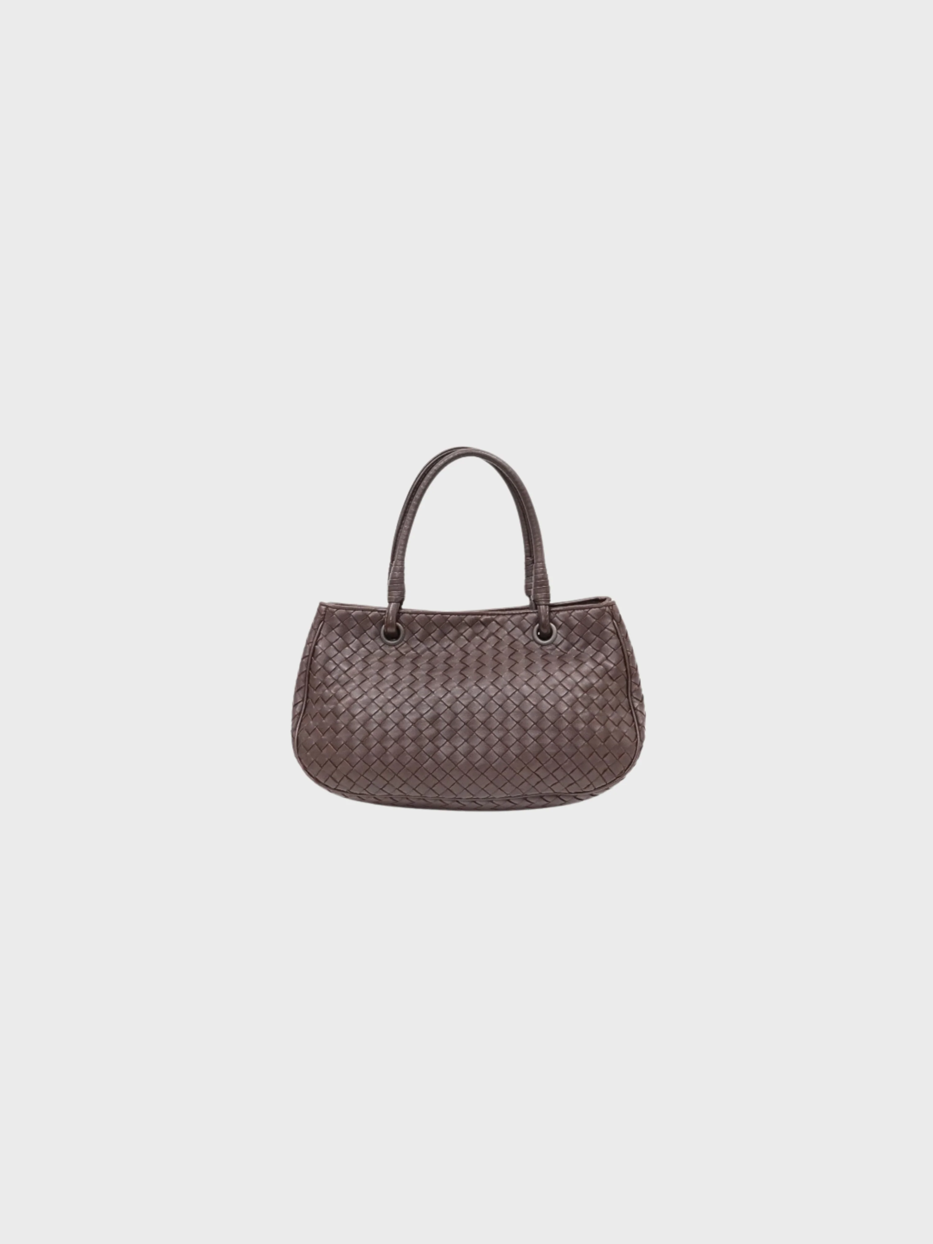 Bottega Veneta 2000s Dark Brown Intrecciato Leather Handbag - Image 2