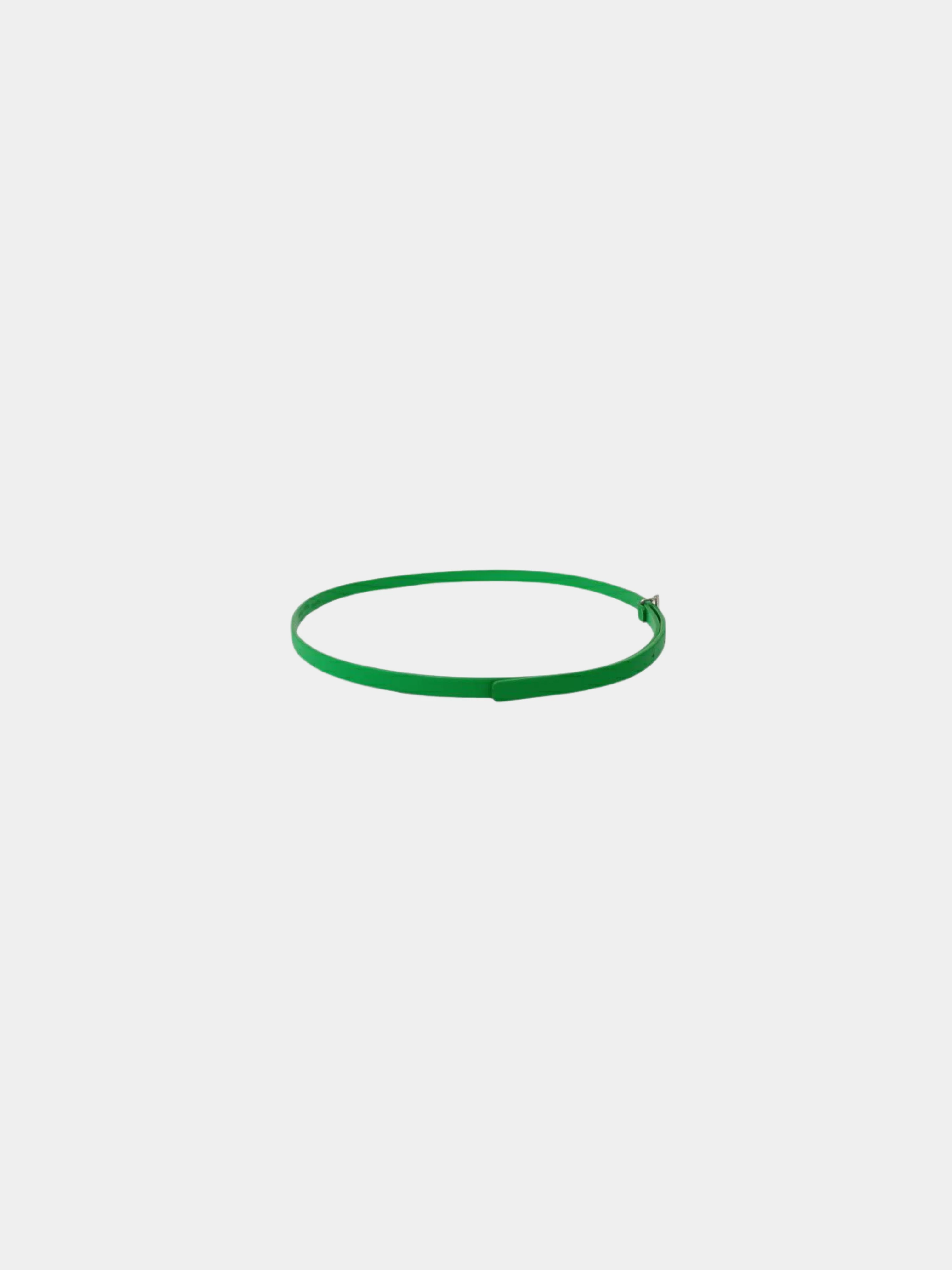 Bottega Veneta 2000s Green Leather Triangle Buckle Belt - Image 3