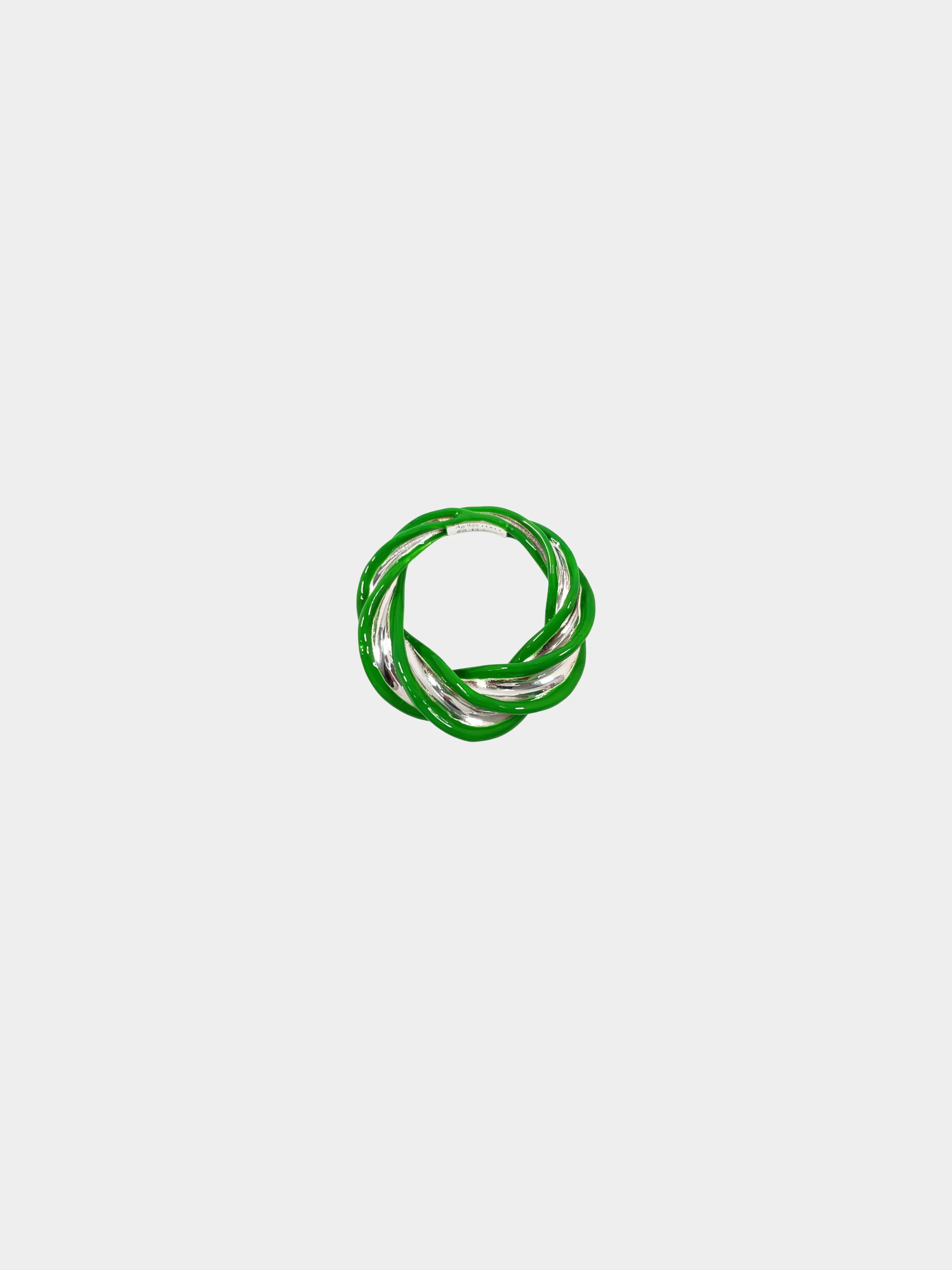 Bottega Veneta 2000s Green Twist Ring - Image 3