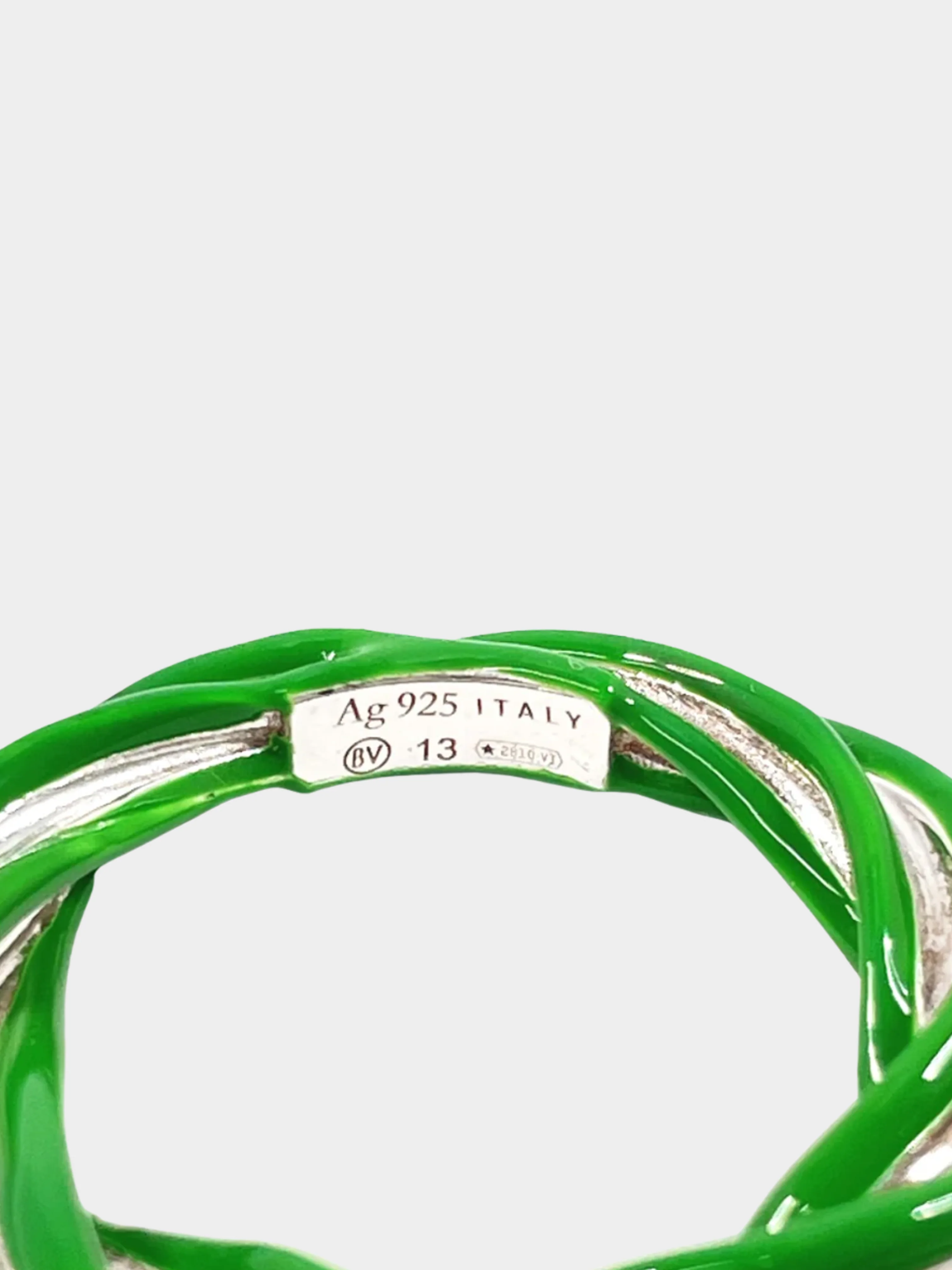 Bottega Veneta 2000s Green Twist Ring - Image 4