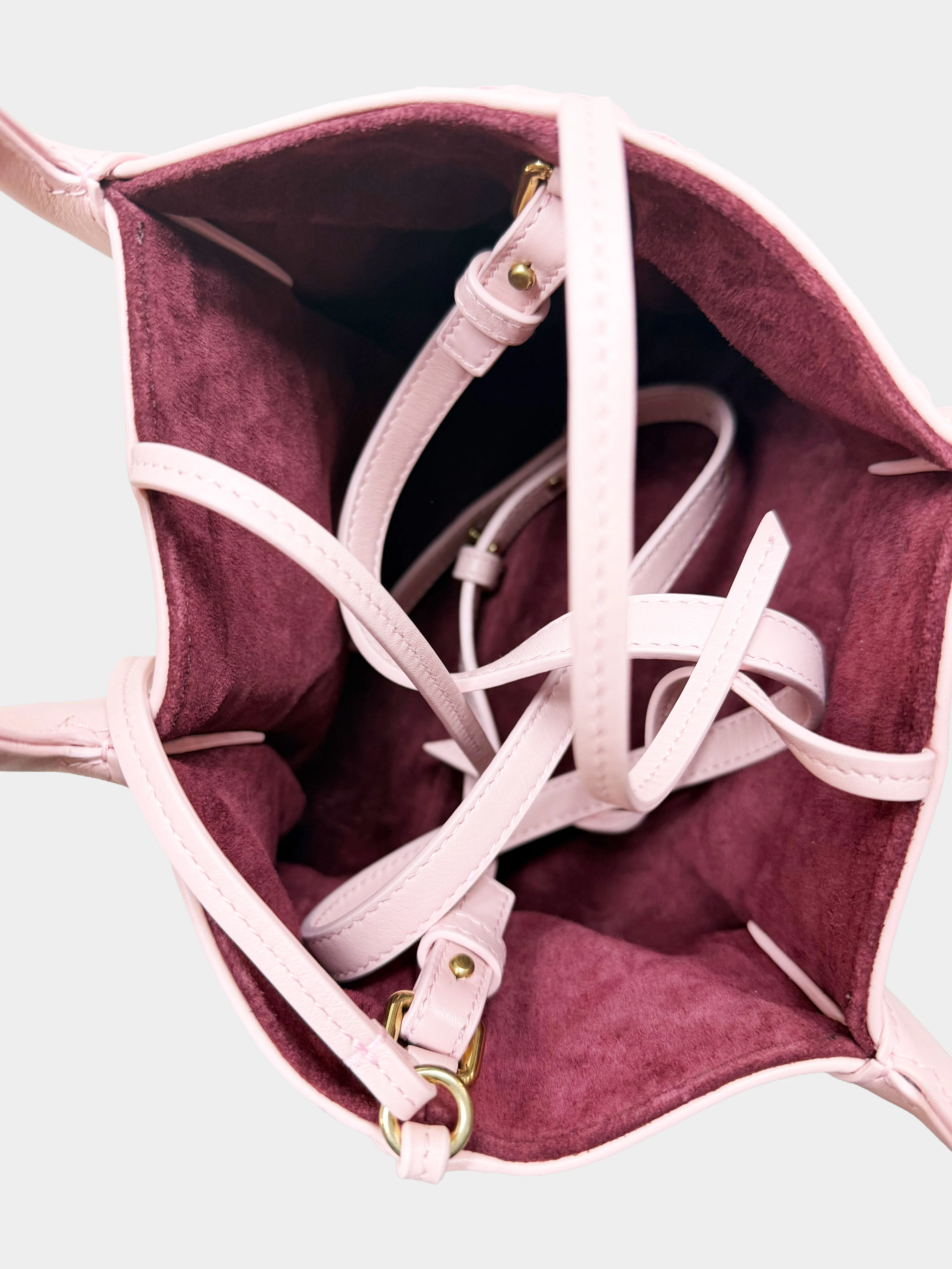 Bottega Veneta 2000s Pink Intrecciato Leather Pinacoteca Tote Bag - Image 3