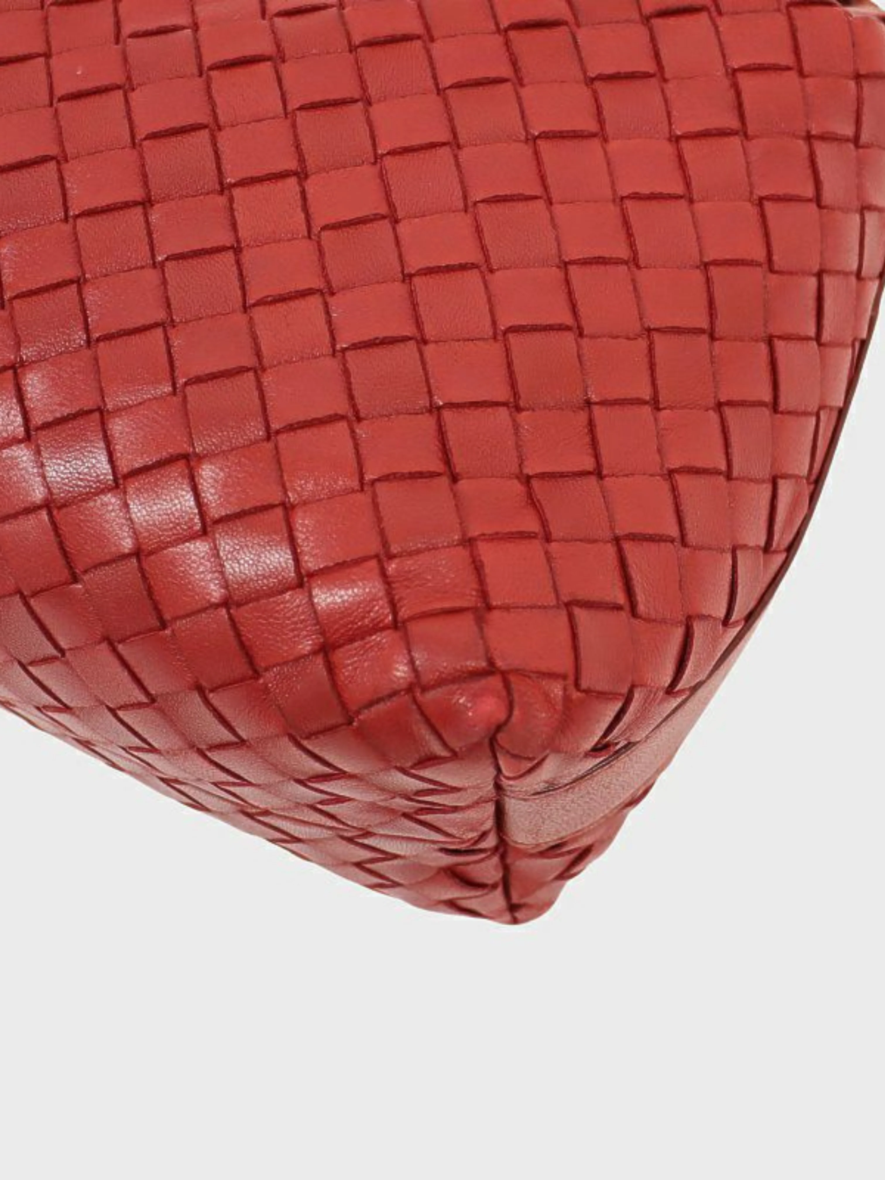 Bottega Veneta 2000s Red Leather Intrecciato Mini Handbag - Image 4