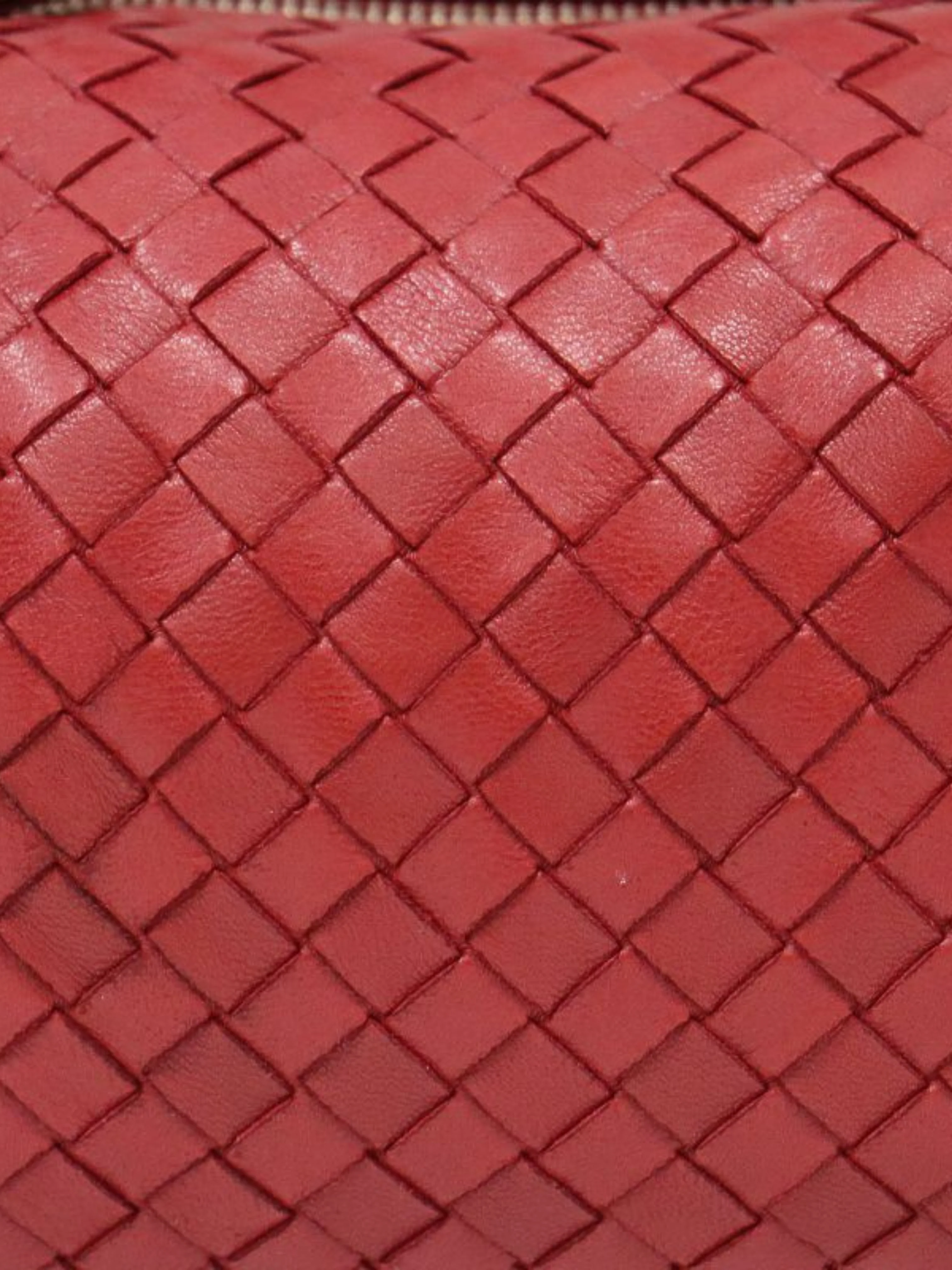 Bottega Veneta 2000s Red Leather Intrecciato Mini Handbag - Image 7