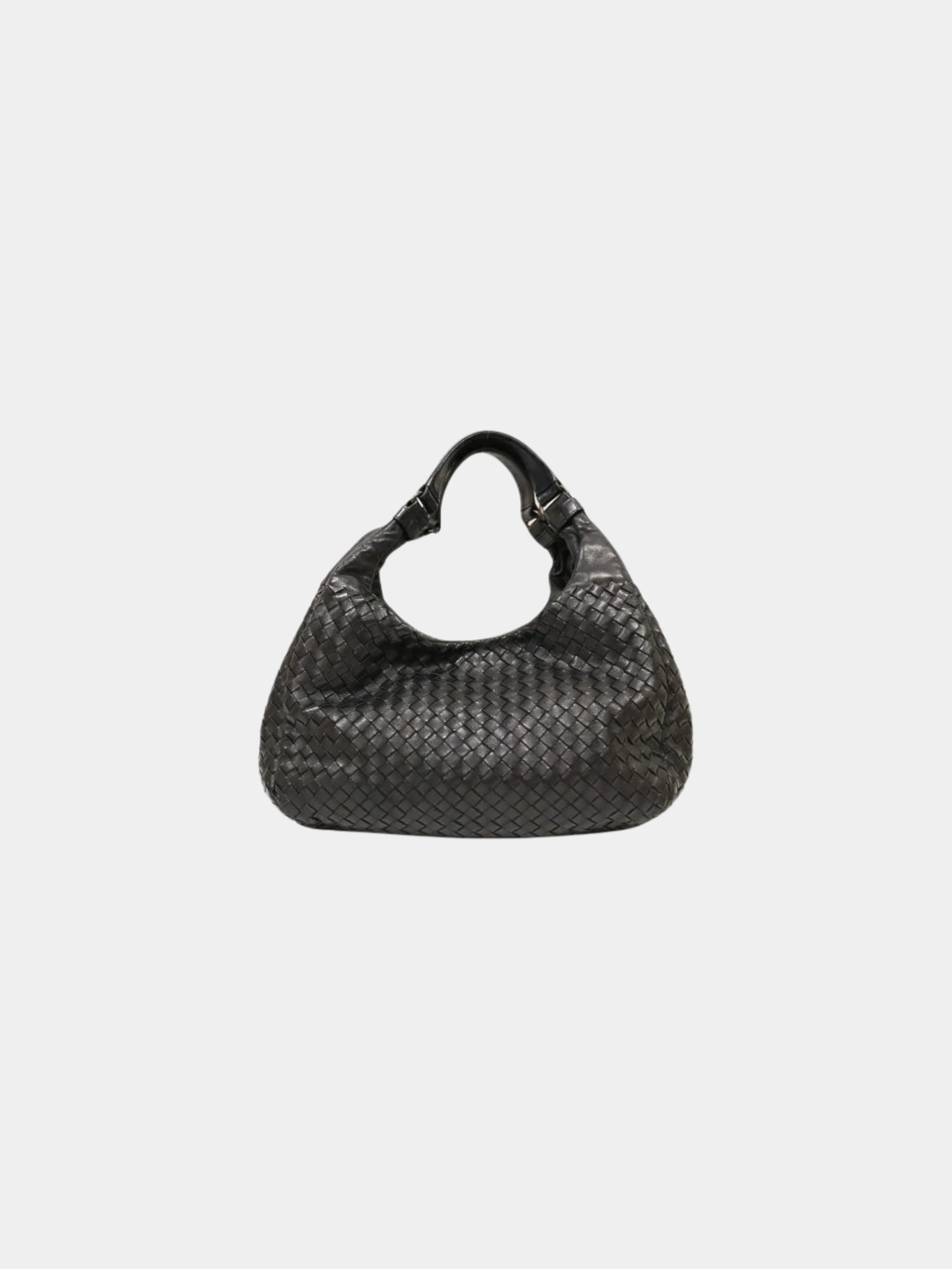 Bottega Veneta 2010s Black Leather Intrecciato Shoulder Bag - Image 2
