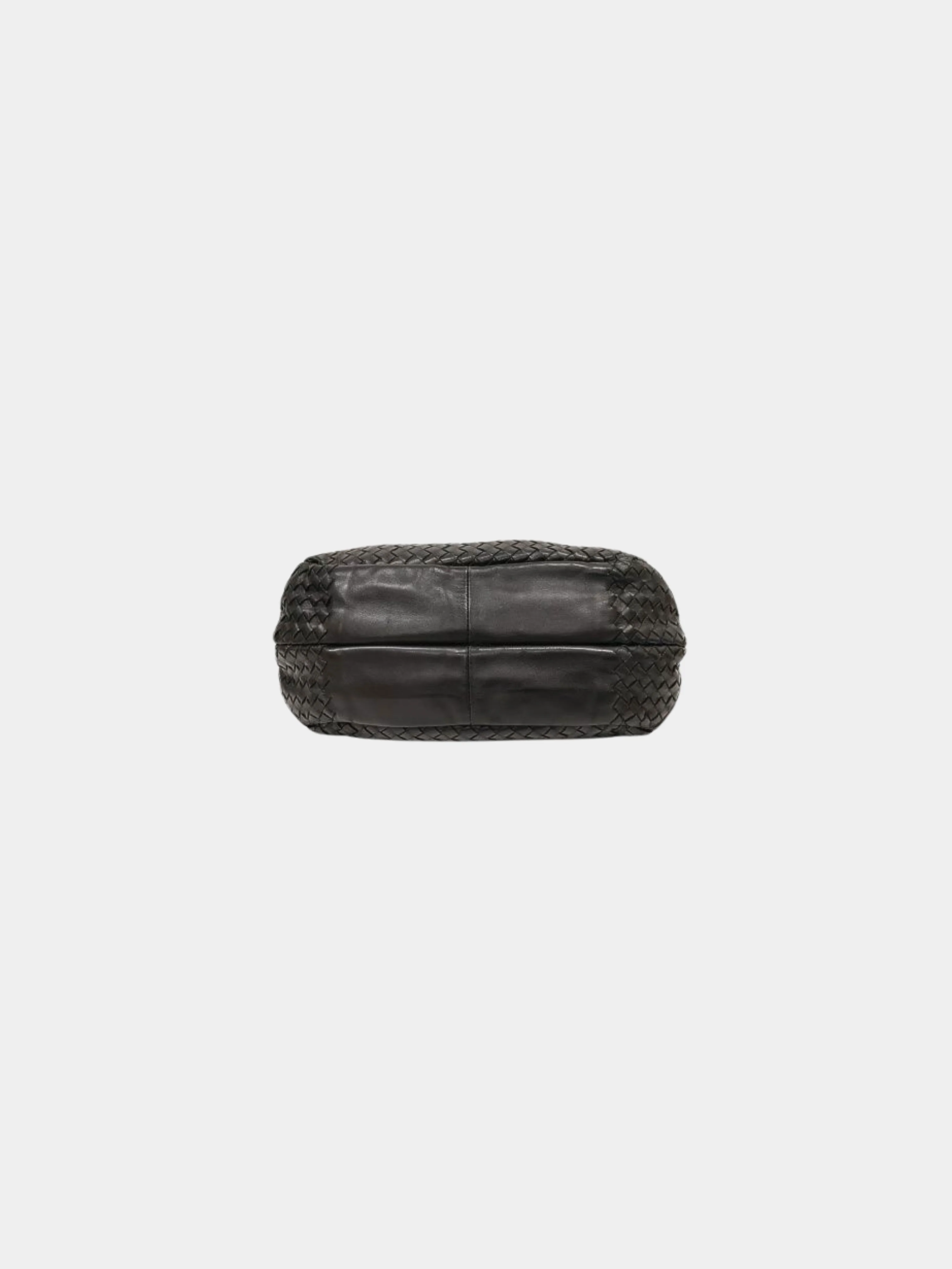 Bottega Veneta 2010s Black Leather Intrecciato Shoulder Bag - Image 3