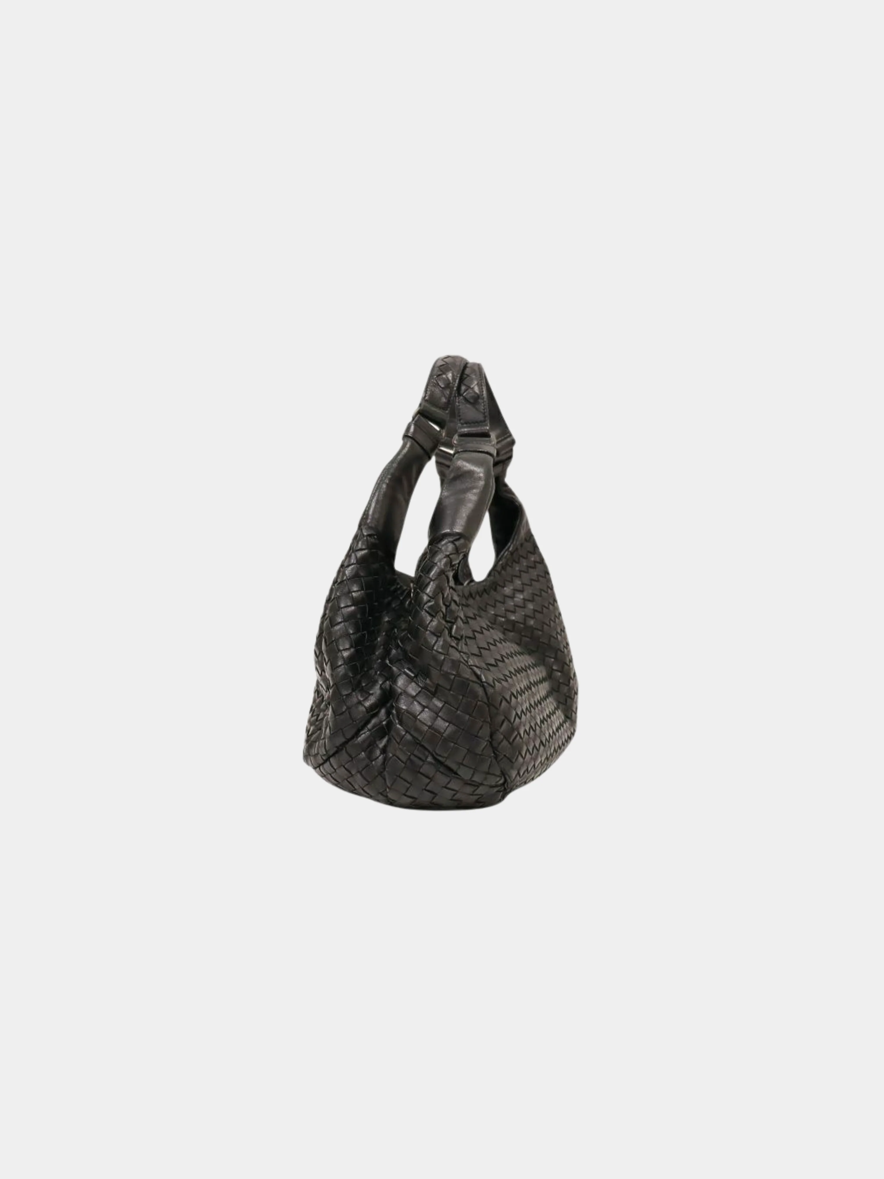 Bottega Veneta 2010s Black Leather Intrecciato Shoulder Bag - Image 4