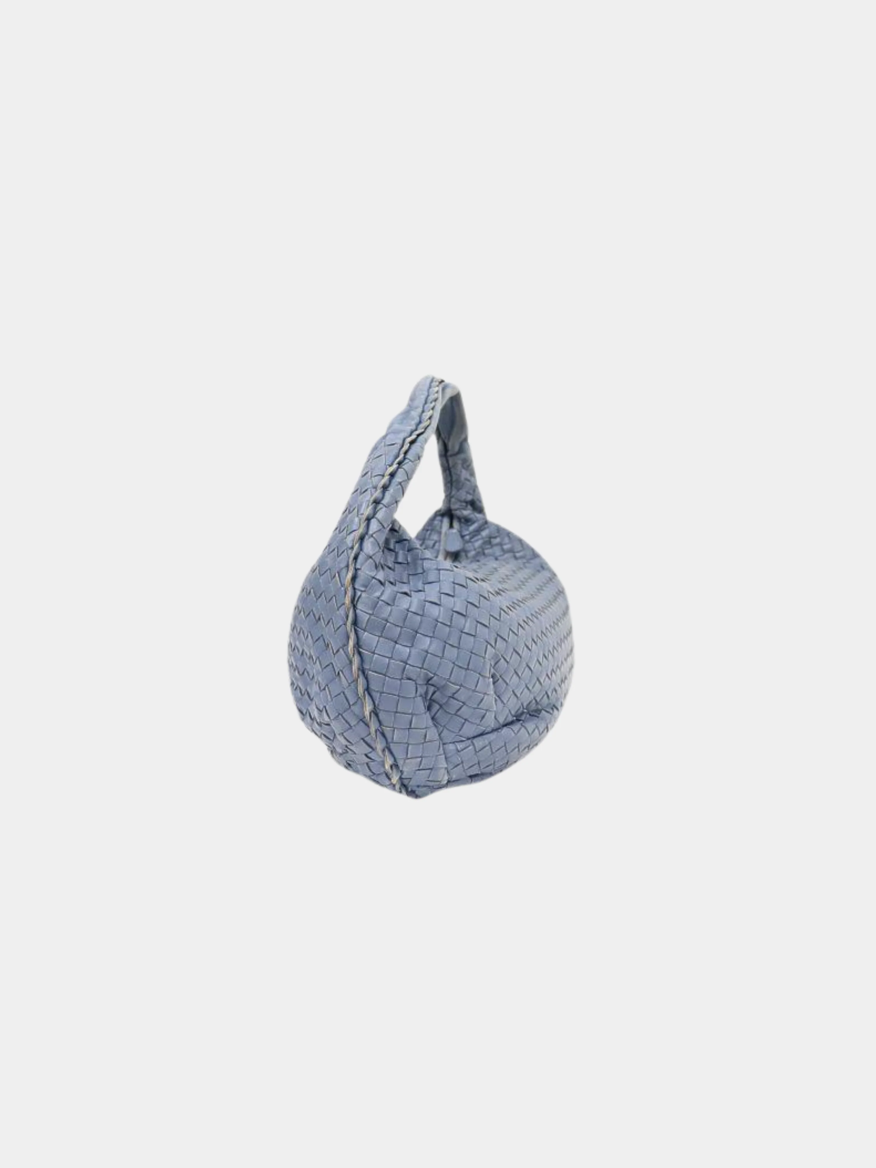 Bottega Veneta 2010s Blue Intrecciato Shoulder Bag - Image 2