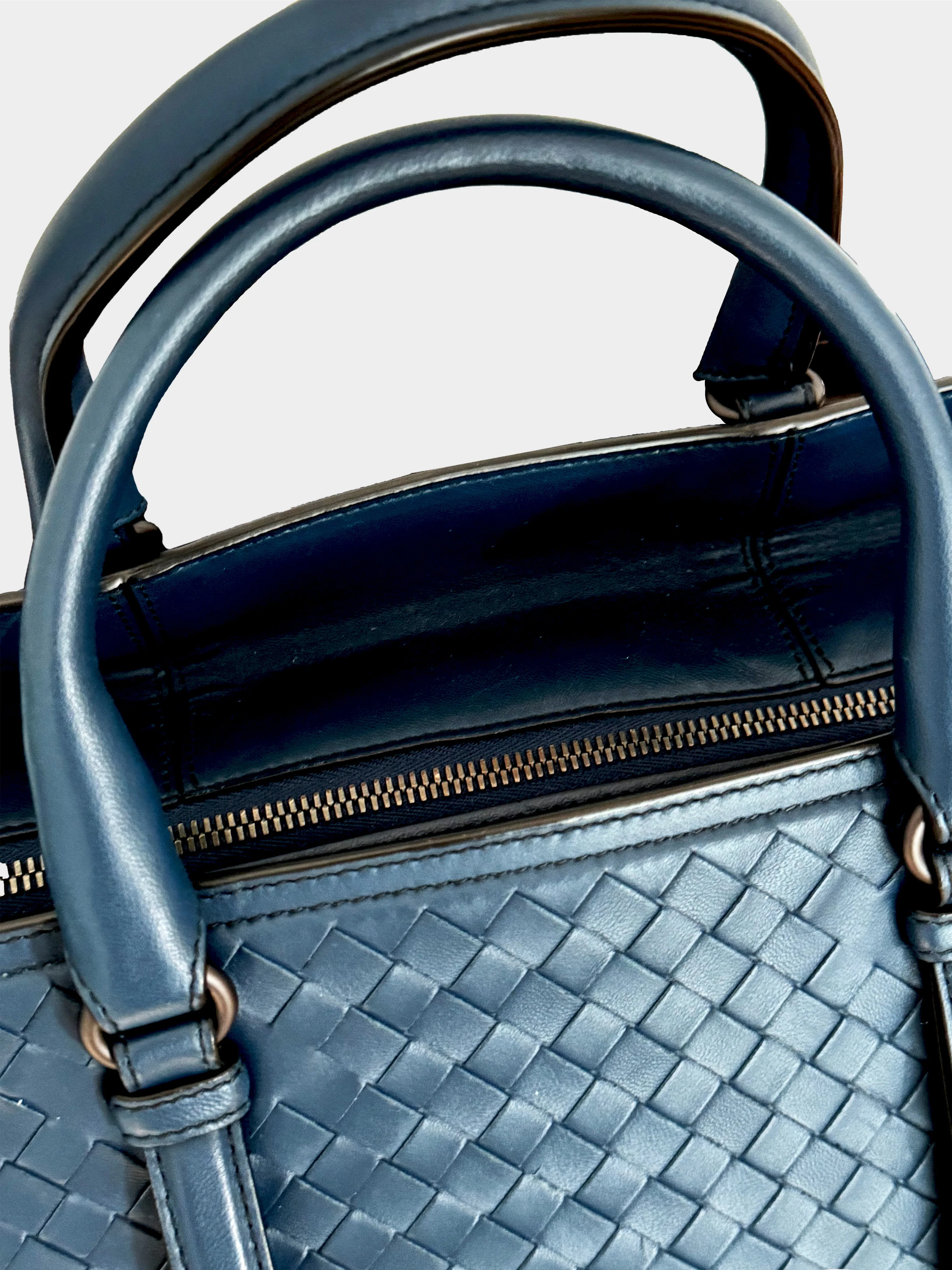 Bottega Veneta 2015 Blue Monaco Intrecciato Bag - Image 3