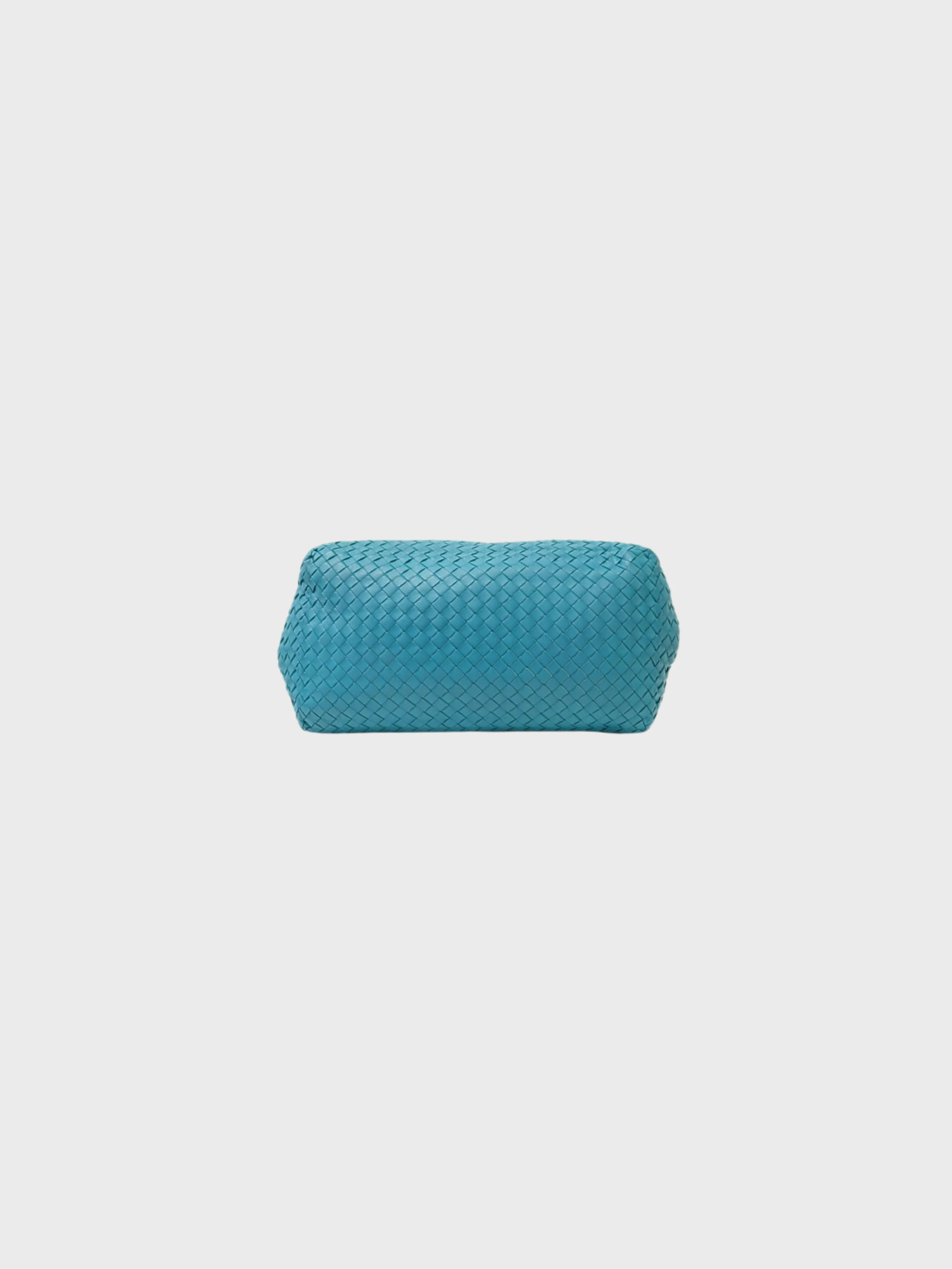 Bottega Veneta 2010s Blue Turquoise Leather Intrecciato Tote Bag - Image 5