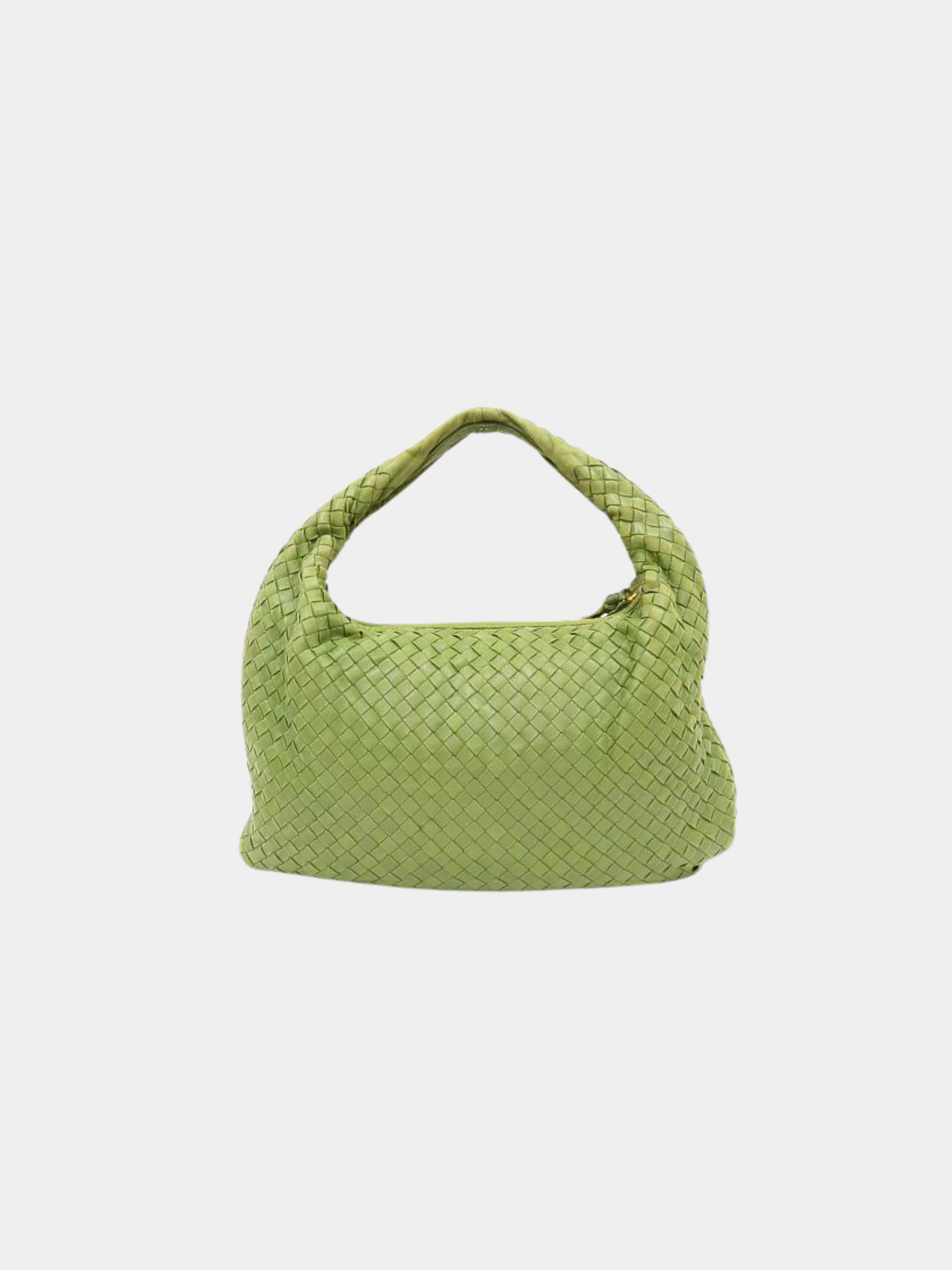 Bottega Veneta 2010s Green Intrecciato Shoulder Bag - Image 2