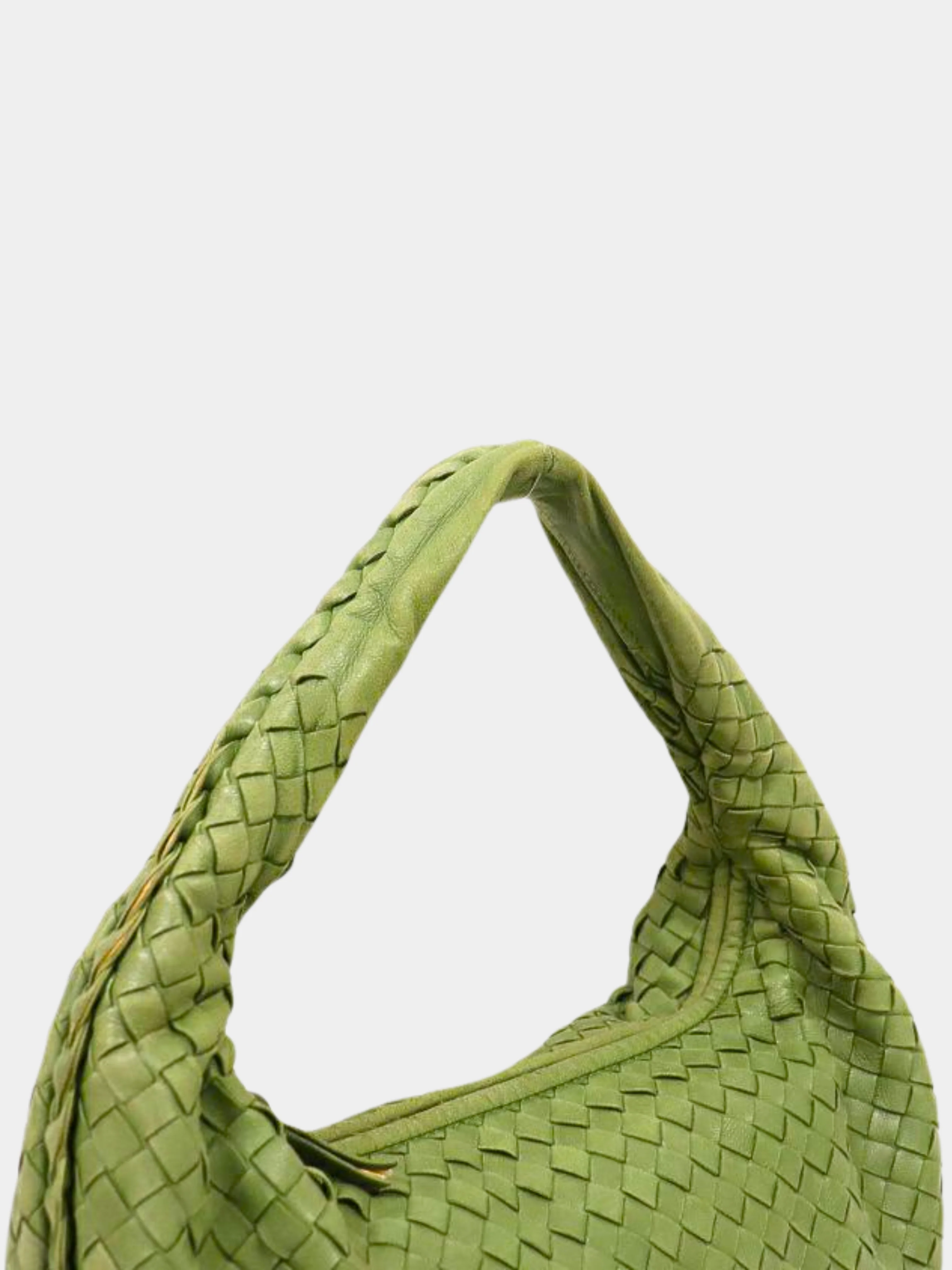 Bottega Veneta 2010s Green Intrecciato Shoulder Bag - Image 6