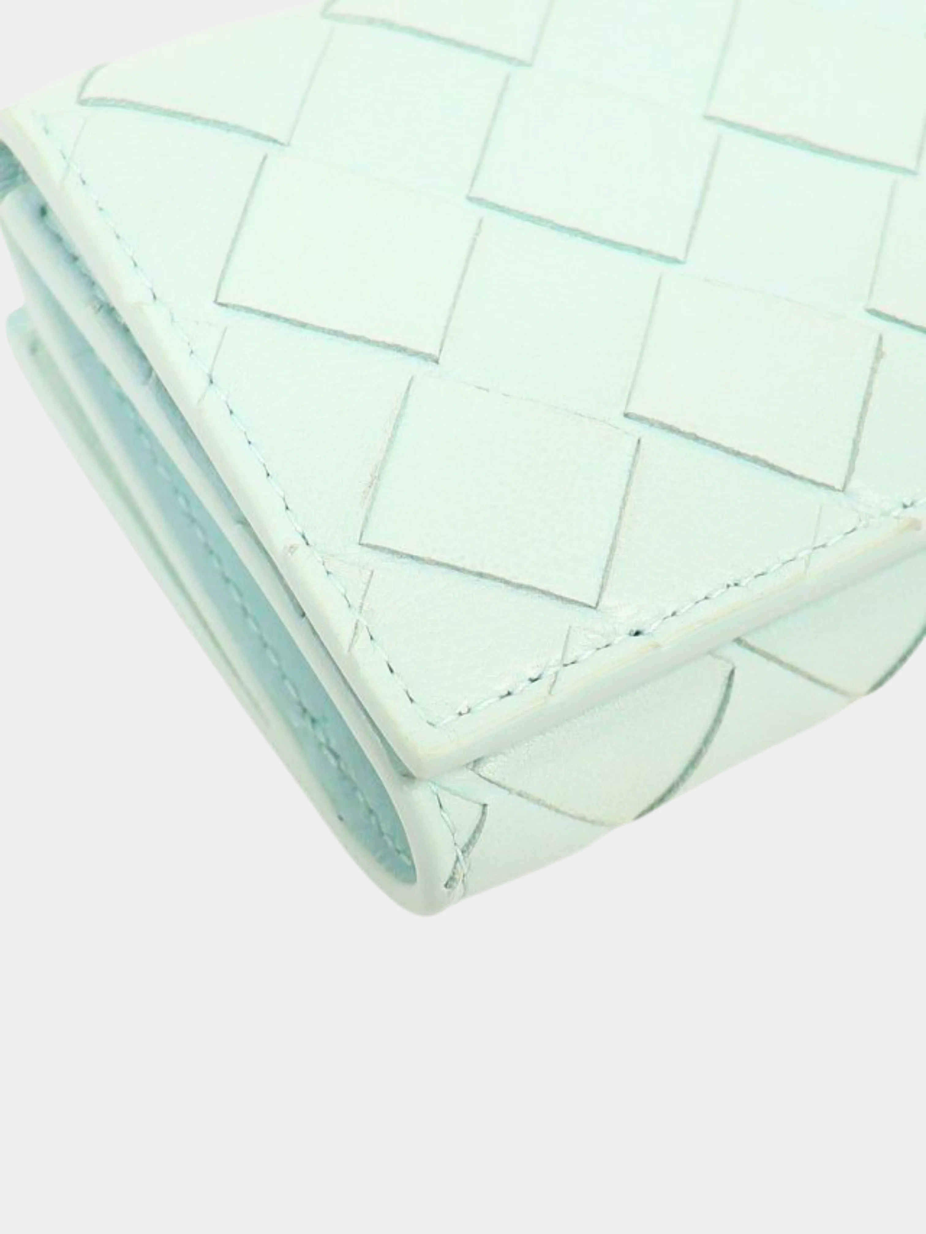 Bottega Veneta 2010s Light Blue Intrecciato Wallet - Image 4